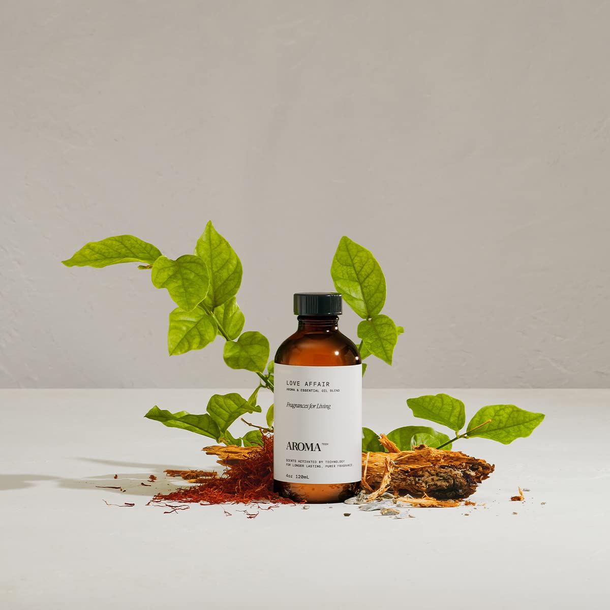 AromaTech Santal & Love Affair Essential Oil Diffuser Set - 120ml | Premium Blend of Santal Cardamom, Papyrus, Musk & Jasmine, Saffron, Cedar, Ambergris | Perfect for Home Aromatherapy, Spa Relaxation & Stress Relief