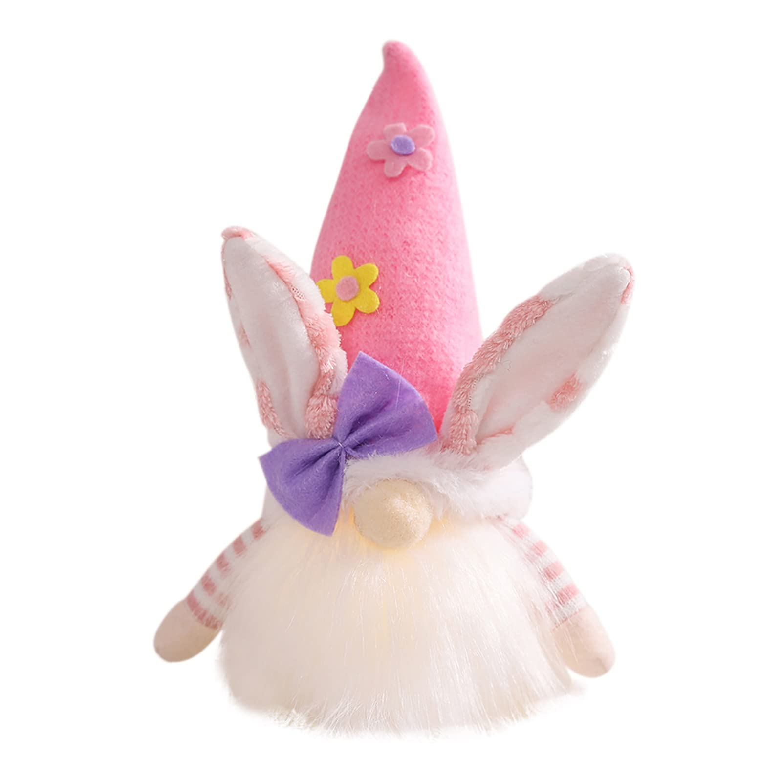 Glowing Spring Gnome - Small Easter Gnomes Rabbit Decor, Bunny Gnomes Easter Ornaments, Faceless Plush Doll - Perfect Easter Gifts for Kids, Women & Men - Cute Desktop & Indoor Home Spring Decor for Easter Party, Living Room, Bedroom, Office Desk