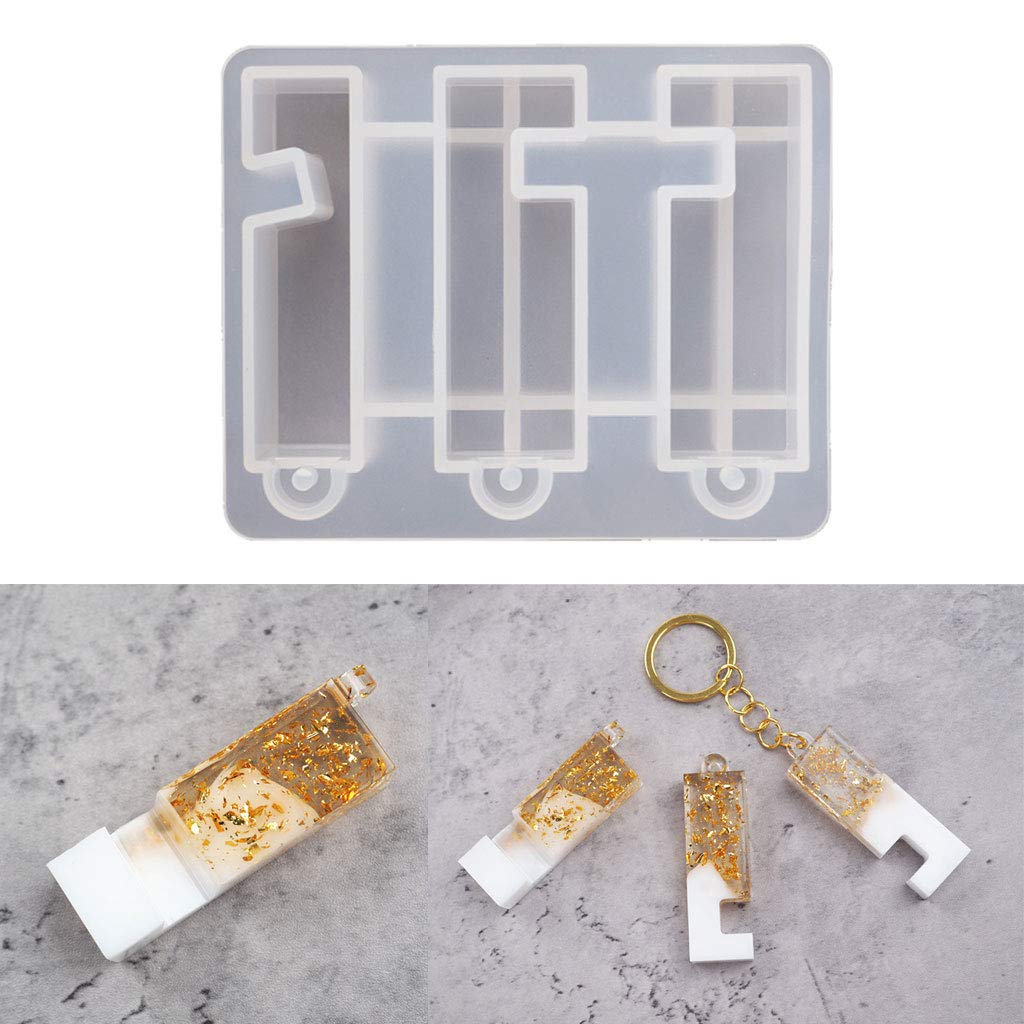 SOFEA Portable Silicone Phone Stand Holder - Adjustable Resin Mold Keychain Tool for iPhone, Samsung, Smartphones - Perfect for Desk, Car, Travel, and Hands-Free Viewing