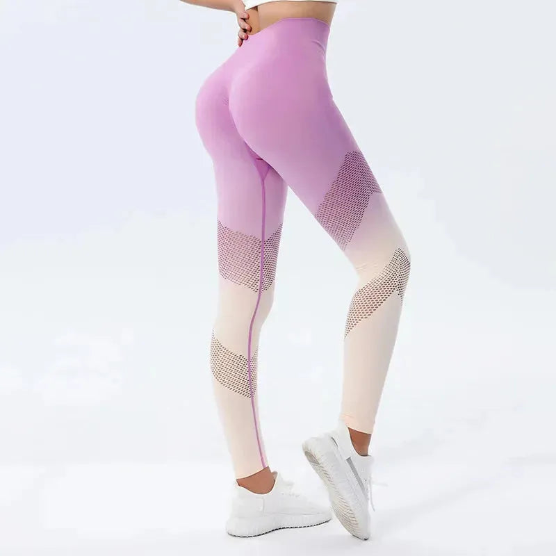 Women's High Waist Seamless Leggings - Gradient Yoga Pants for Running, Fitness, Gym & Cycling | Push Up Tummy Control Workout Leggings for Women | Perfect for Yoga, Pilates, Jogging & Daily Wear