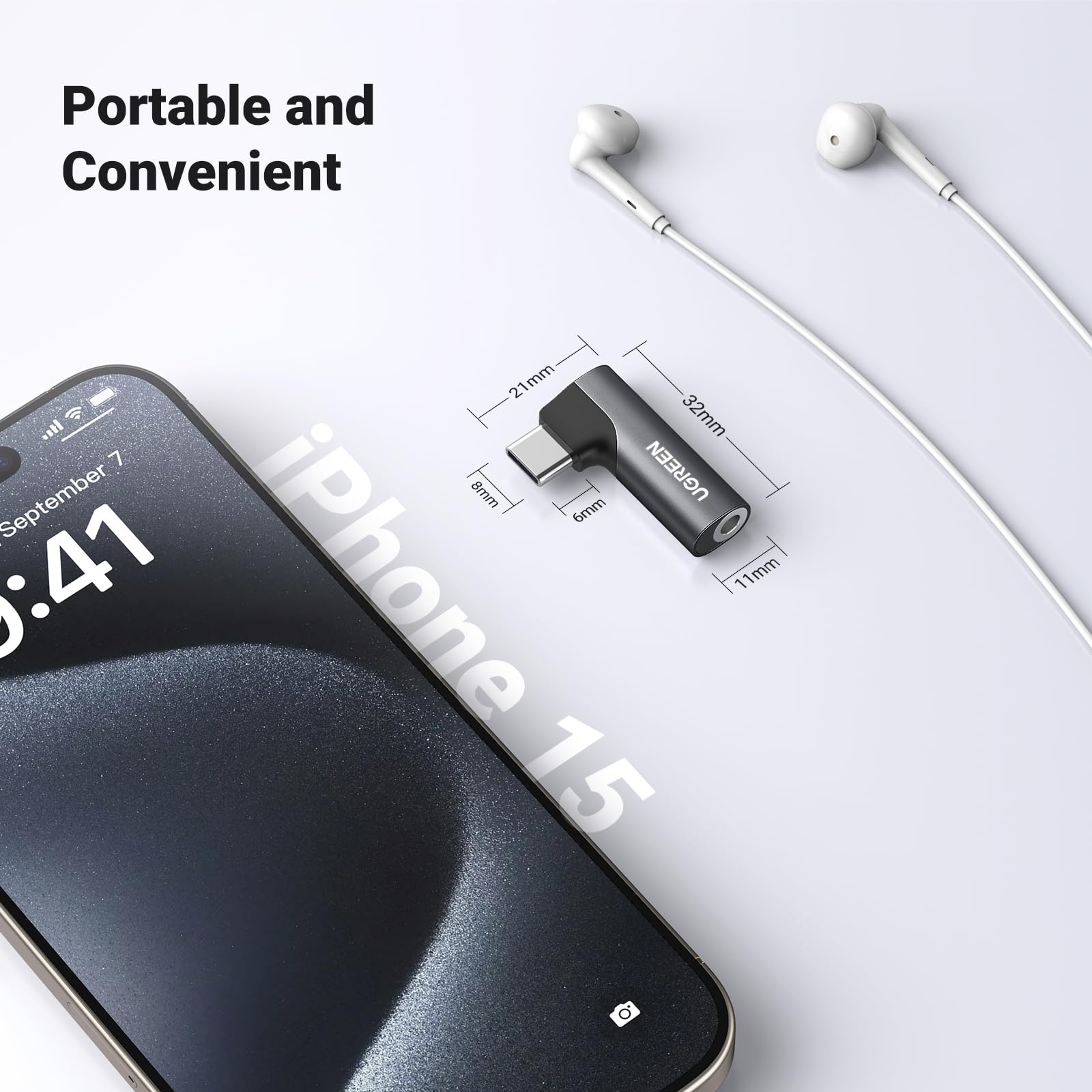 UGREEN USB C to 3.5mm Audio Adapter with DAC - HiFi Stereo Headphone Jack & Microphone - Right Angle Type C Aux Dongle - Compatible with iPhone 16/15 Pro Max/15 Pro/15 Plus, iPad Pro, Galaxy S24 Ultra, Pixel 7 Pro - Perfect for Gaming, Music & Calls (Black)