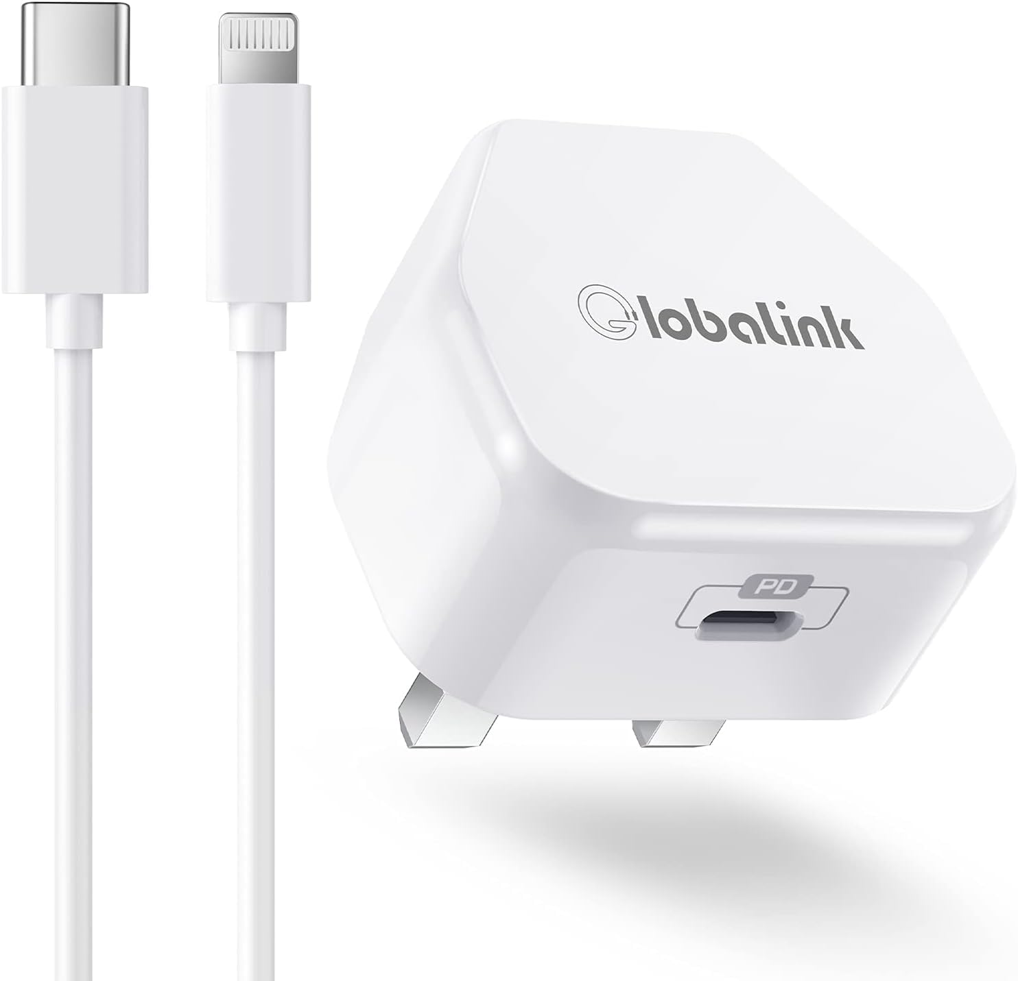 20W USB C Fast Charger with 2M Cable - MFi Certified PD Charger for iPhone 14/13/12/11 Pro Max/X/XR/XS & iPad/AirPods Pro - Compact USB-C Wall Plug for Home, Office & Travel Charging