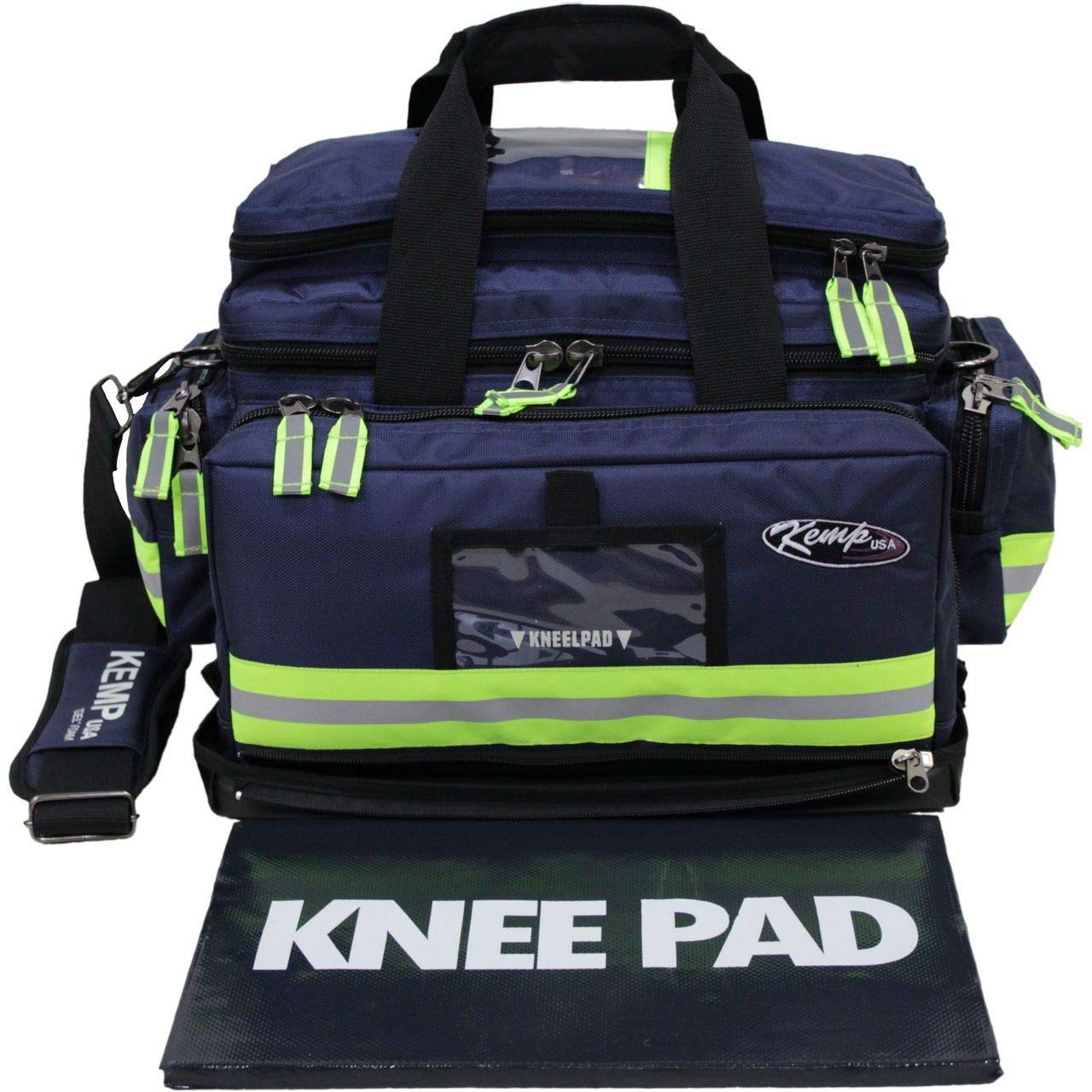 Kemp USA Professional Large Trauma Bag - EMT First Aid Kit with Emergency Survival Gear Organizer | Navy Blue | Ideal for EMS, First Responders & Outdoor Adventures