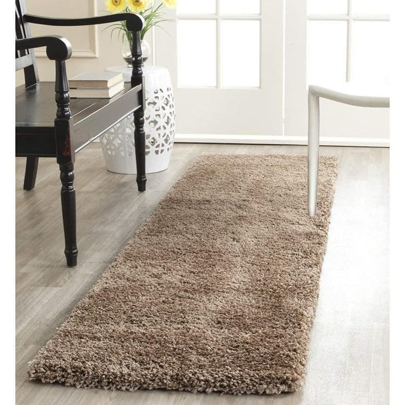 FIASCO Shaggy Floor Rug - Soft Plush Carpet for Living Room, Bedroom, Kids Room - Elegant Bedside Runner - Modern Home Decor - 1.50X4 Feet Beige - Perfect for Cozy Spaces, Nursery, and Sofa Area