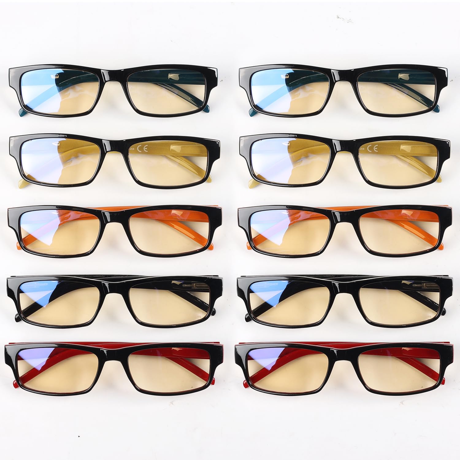 Eyekepper 10 Pack Blue Light Blocking Reading Glasses +4.00 Strength for Women & Men - Anti Glare Computer Glasses for Office Work, Gaming & Screen Time