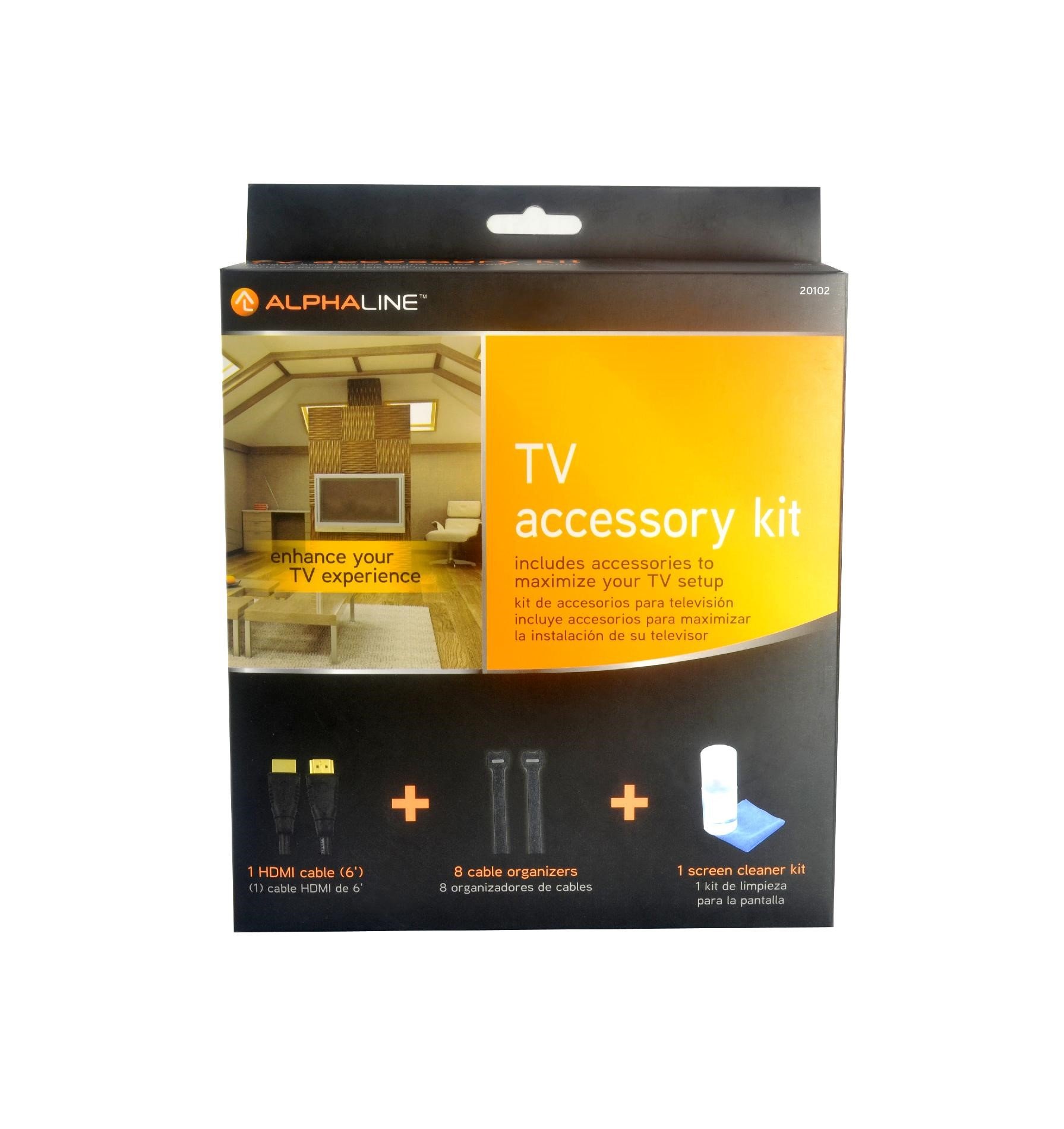 Premium TV Accessory Kit - 1 High-Speed HDMI Cable, 8 Cable Organizers, Screen Cleaner Kit for 4K/8K TVs - Perfect for Home Theater Setup & Cable Management