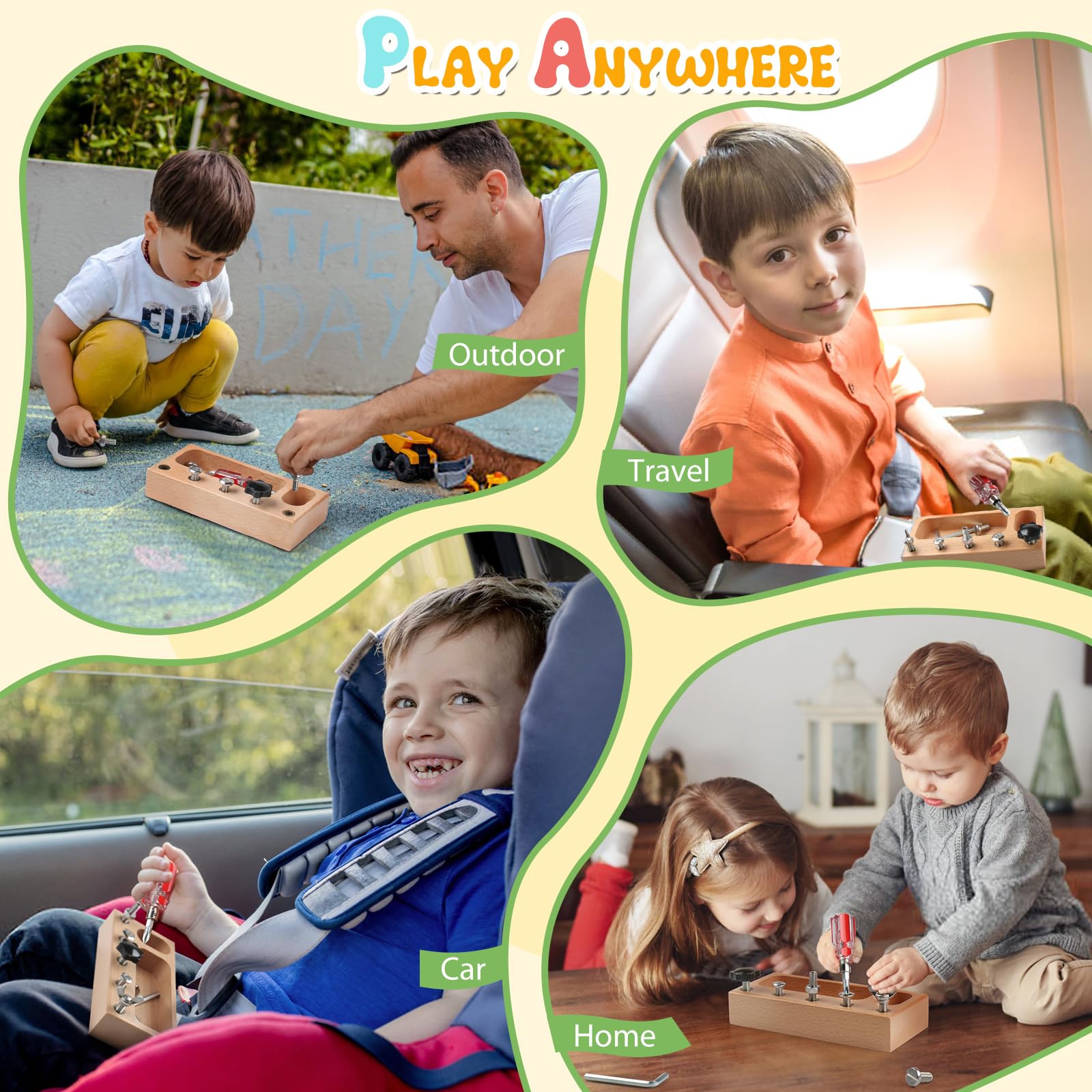 **MEROCO Montessori Screwdriver Toy Set for Kids Ages 3+ – Realistic Wooden Tools for Fine Motor Skills, Emotional Regulation & STEM Learning – Perfect for Pretend Play, DIY Projects & Early Childhood Development**