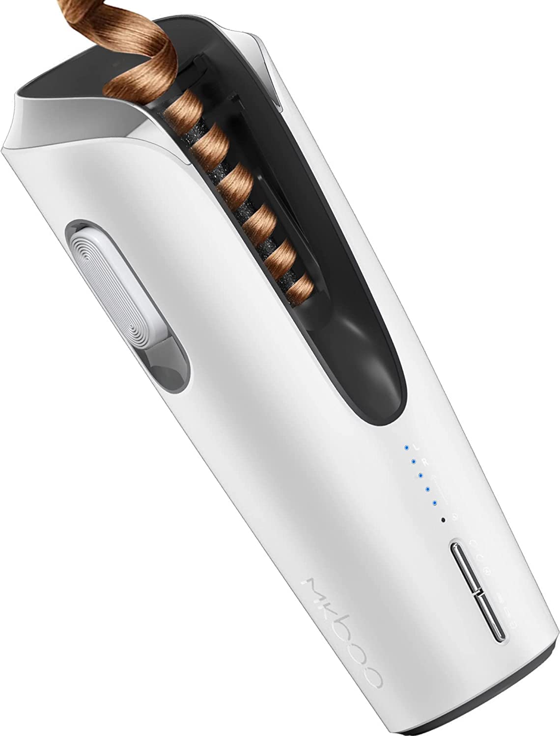Automatic Cordless Hair Curler - Anti-Scald & Anti-Tangle 4-Second Quick Styling Curling Iron with Two-Way Rotary Heating (White) | Perfect for Travel, Home & Salon Use