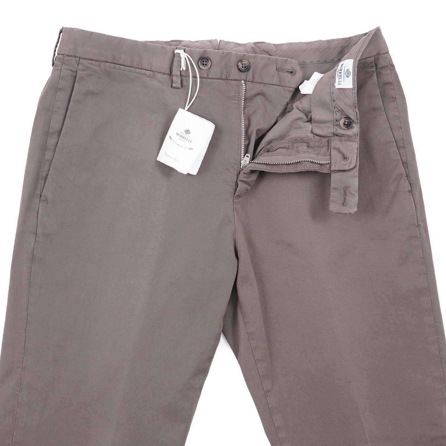 Luigi Borrelli Men's Stretch Twill Cotton Pants - Comfortable & Stylish Casual Trousers for Work, Travel & Everyday Wear