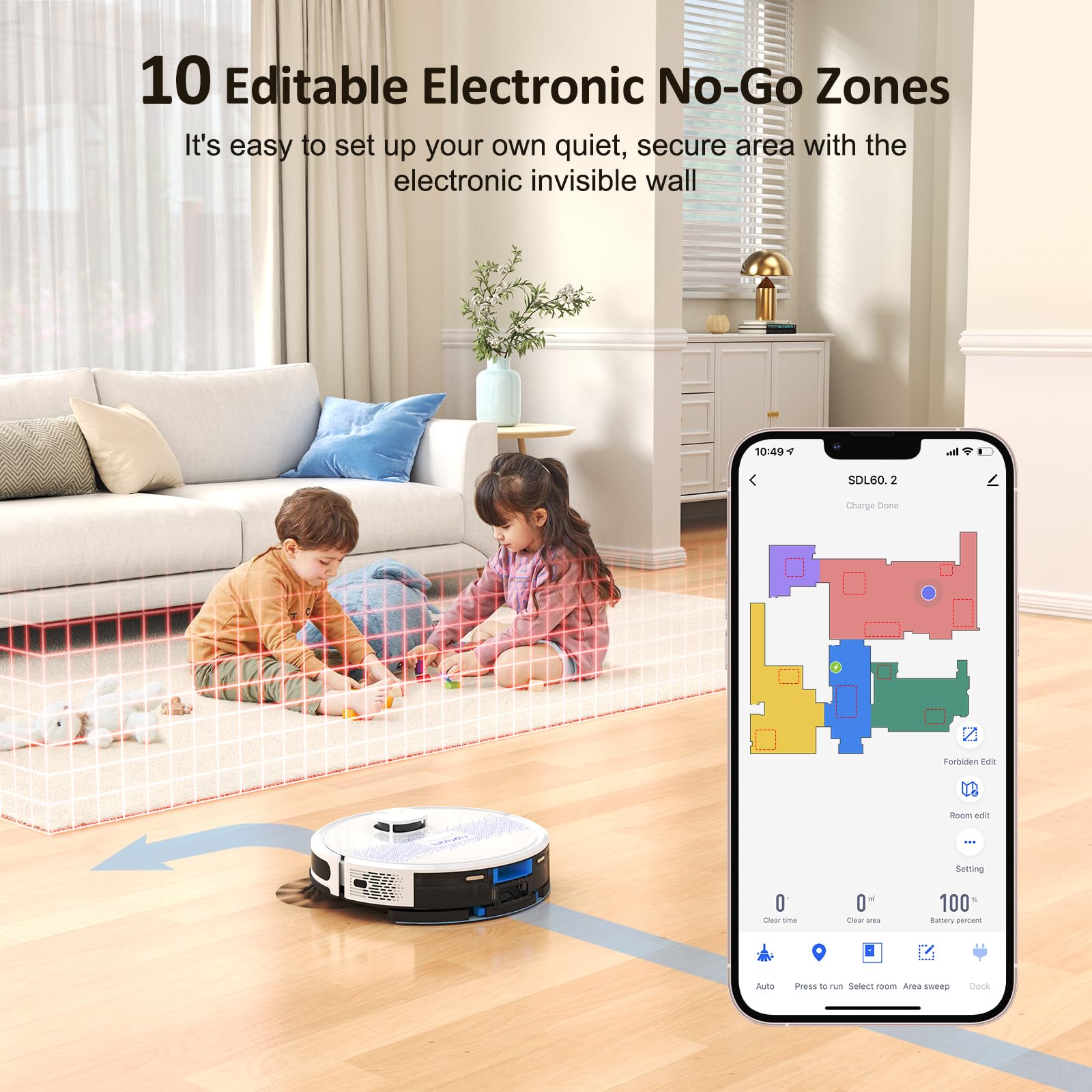 Lubluelu 2-in-1 Robot Vacuum and Mop Combo with 4000Pa Suction, LiDAR Navigation, Smart Mapping, No-Go Zones - WiFi/App/Alexa Compatible for Pet Hair, Carpets & Hard Floors - Perfect for Home Cleaning (Snow White)
