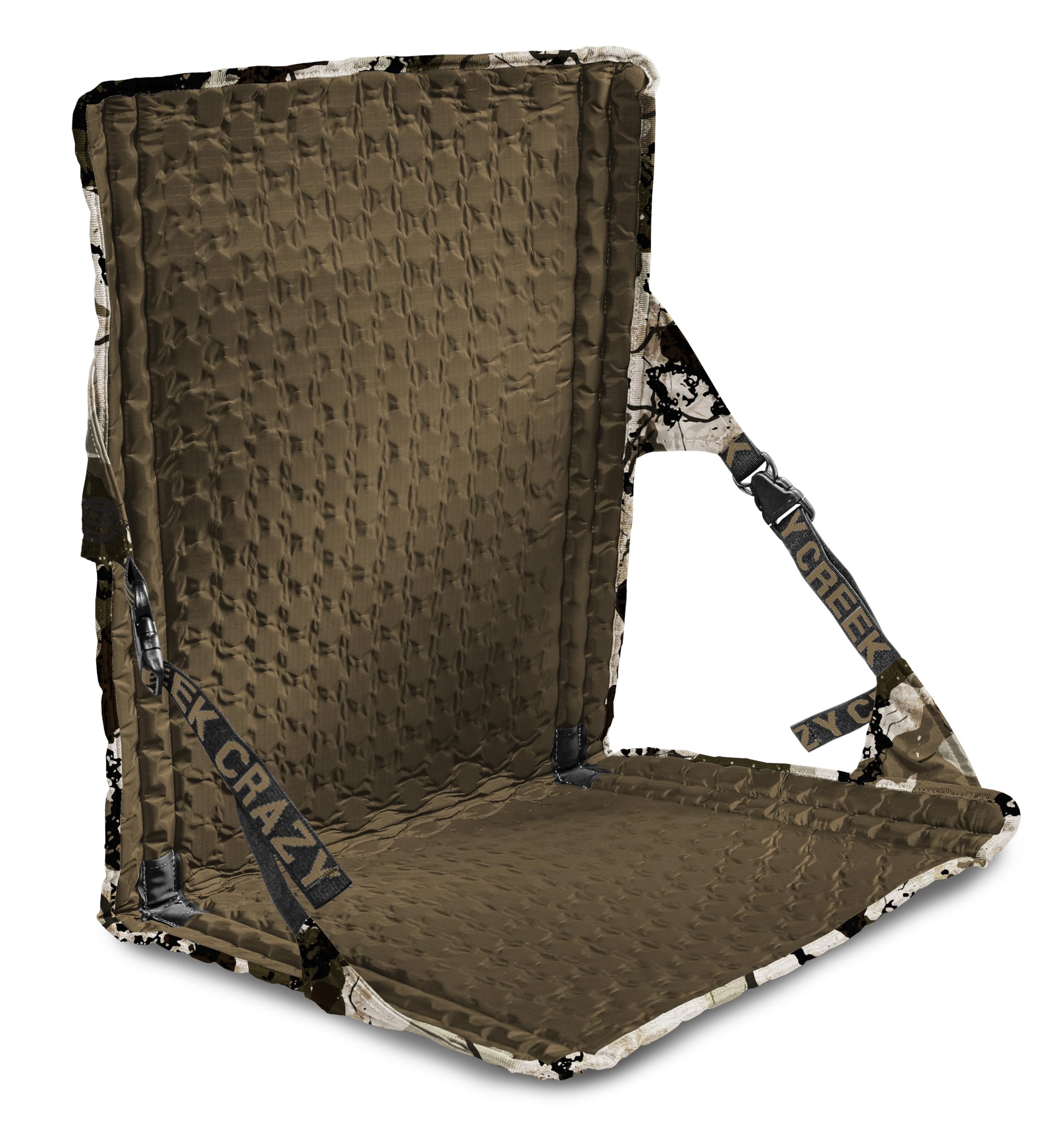 Crazy Creek HEX 2.0 LongBack Chair - Extra Wide & Tall Camping Chair for Backpacking, Hiking, Stadium Events - 250 LBS Weight Capacity with Adjustable Straps & Rock Lockster Buckles (Kings Camo) - Perfect for Outdoor Adventures, Tailgating, and Beach Relaxation