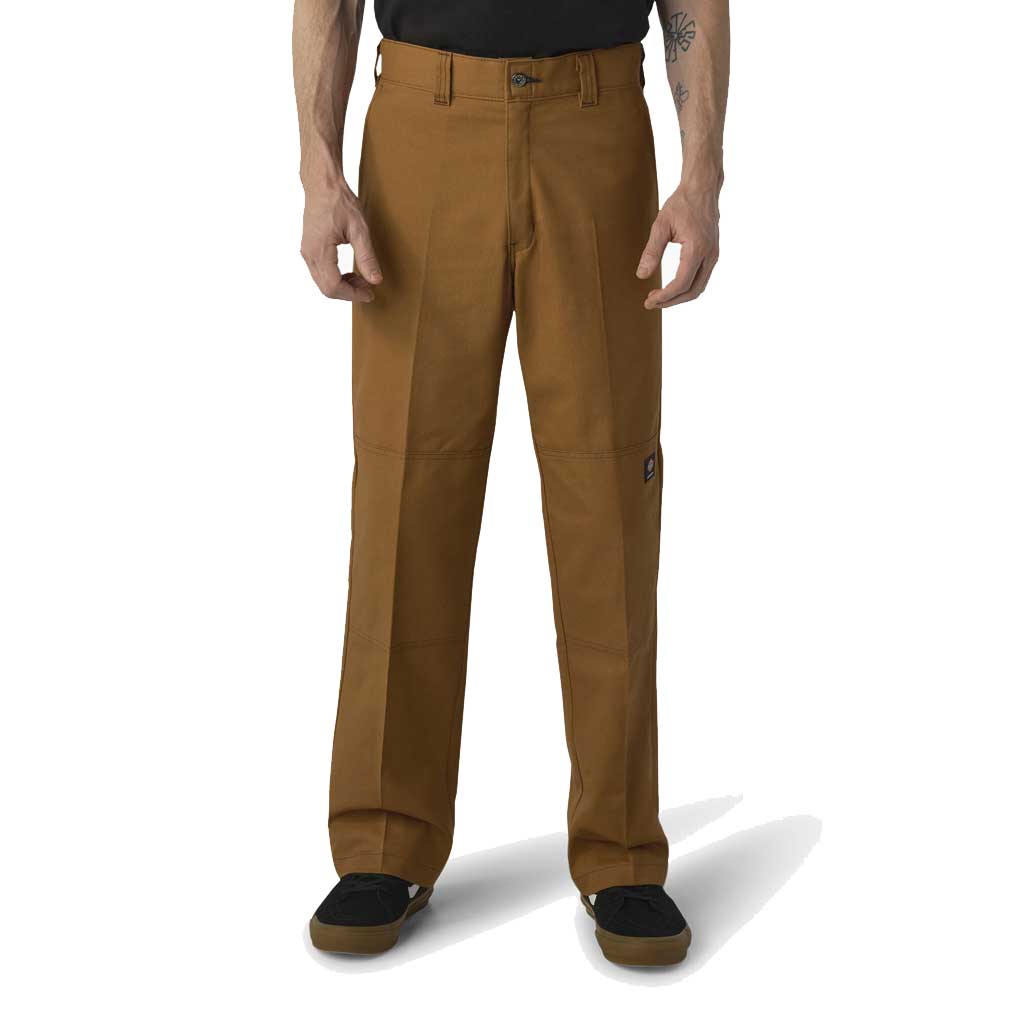 Dickies SK Double Knee Work Pants - Durable Brown Duck Canvas for Construction & Outdoor Work | Heavy Duty Workwear for Men