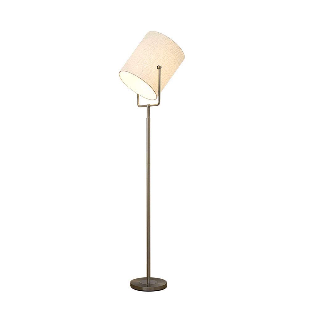 ZCYXQR Modern Nordic Floor Lamp with E27 Socket & Linen Fabric Shade - Adjustable Wrought Iron Standing Light for Bedroom, Living Room, Reading Nook - Perfect Ambient Lighting for Cozy Nights & Home Decor