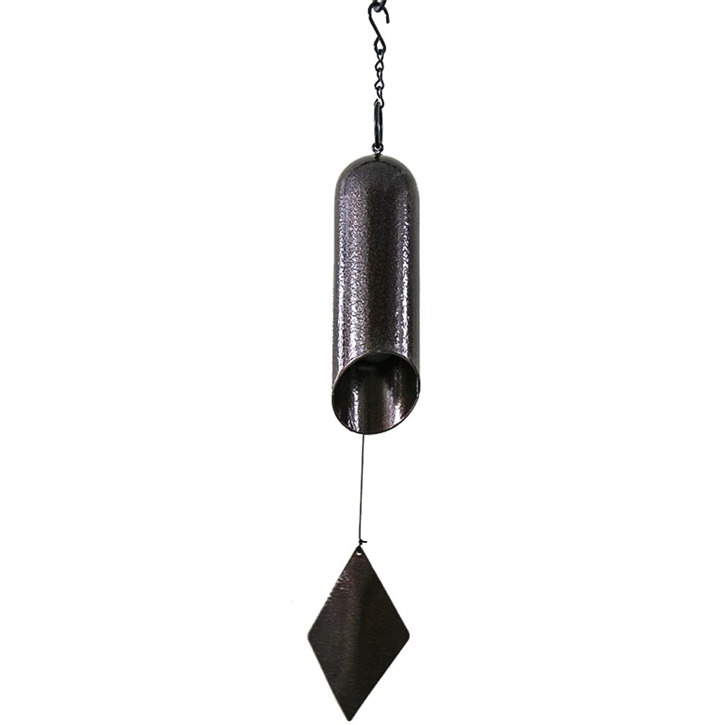 Handmade Cast Iron Cylindrical Wind Chimes - Outdoor Meditation Wind Bell for Courtyard, Eaves & Garden Decor | Soothing Bronze Pendant Chime for Relaxation & Zen Atmosphere