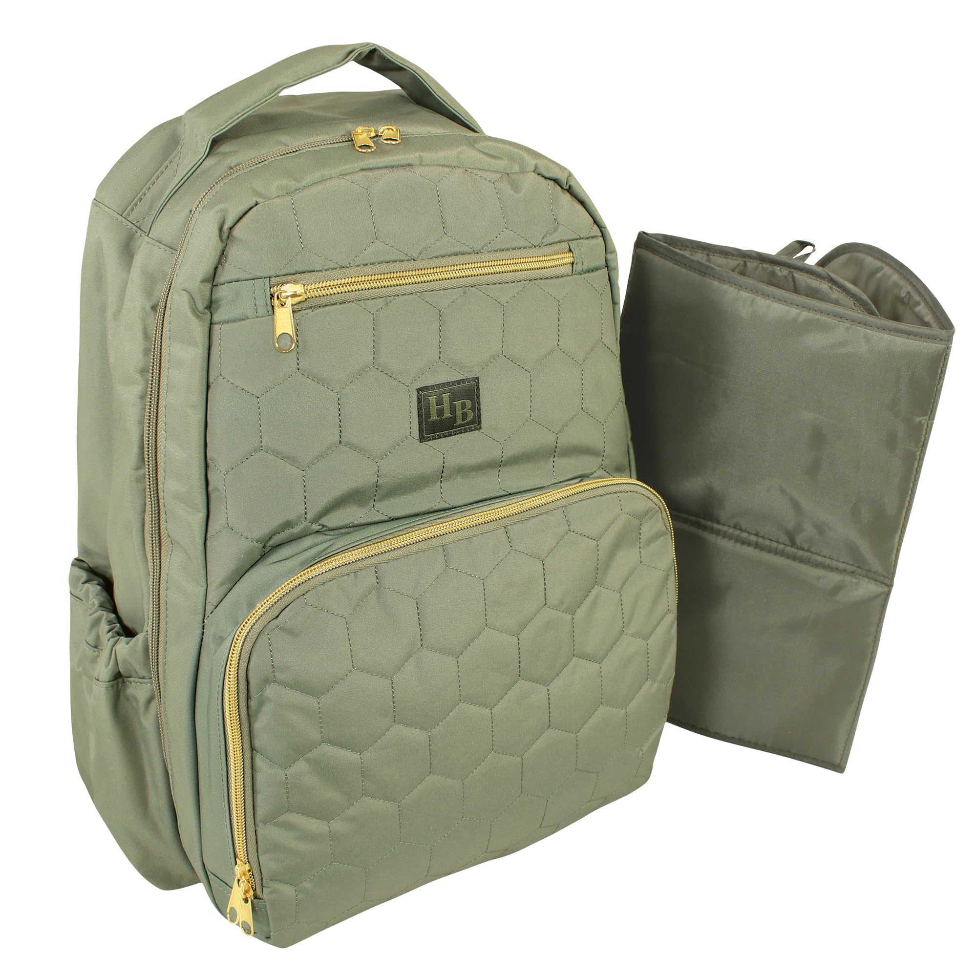 Premium Unisex Baby Diaper Backpack with Changing Pad - Olive, One Size | Stylish & Spacious Diaper Bag for Parents On-The-Go, Travel, Daycare & Family Outings