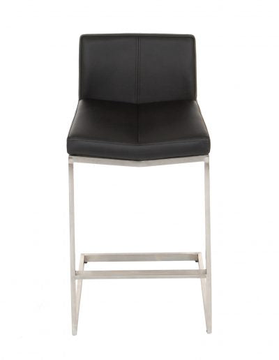 Black Cee Stool - Modern Bar Stool for Kitchen Island, Dining Counter & Home Decor - Adjustable Height & Comfortable Seating