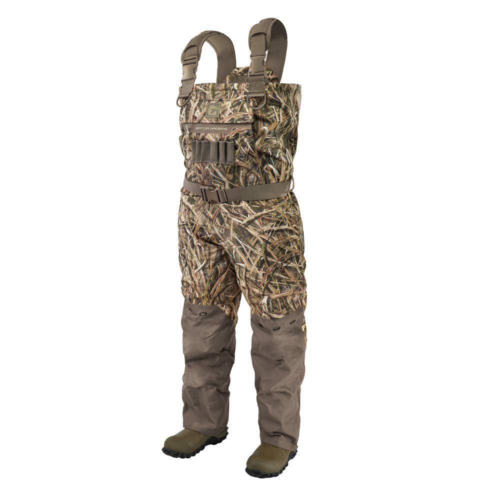 Gator Waders Men's Shield Series Insulated Breathable Hunting Waders - Mossy Oak Shadow Grass Blades Camo for Waterfowl & Outdoor Adventures