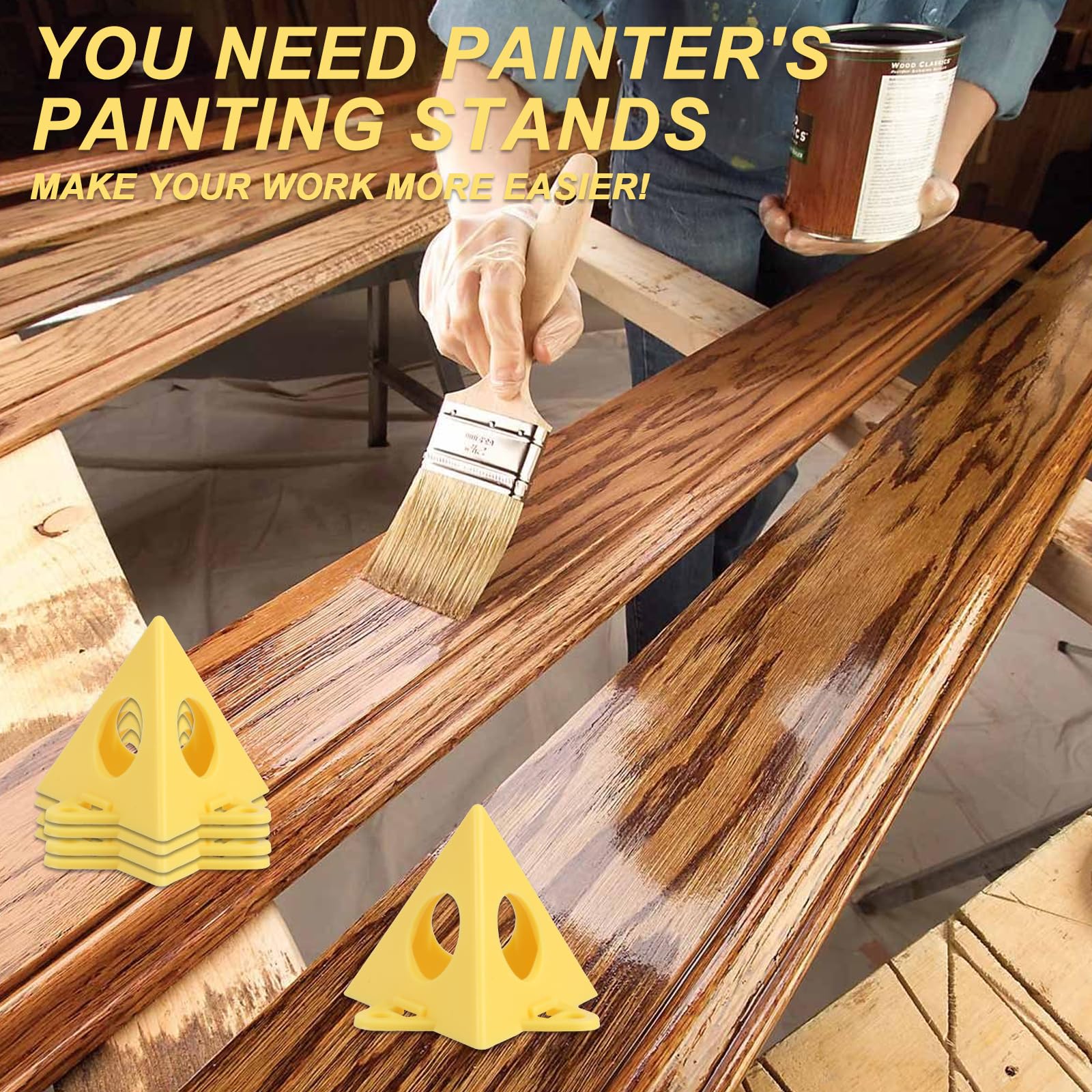 40pcs Pyramid Paint Stands - Mini Cone Painting Supports for Cabinets, Canvas, Doors - Painter's Elevated Risers & Pouring Supplies - Perfect for DIY Projects, Furniture Painting & Art Creations