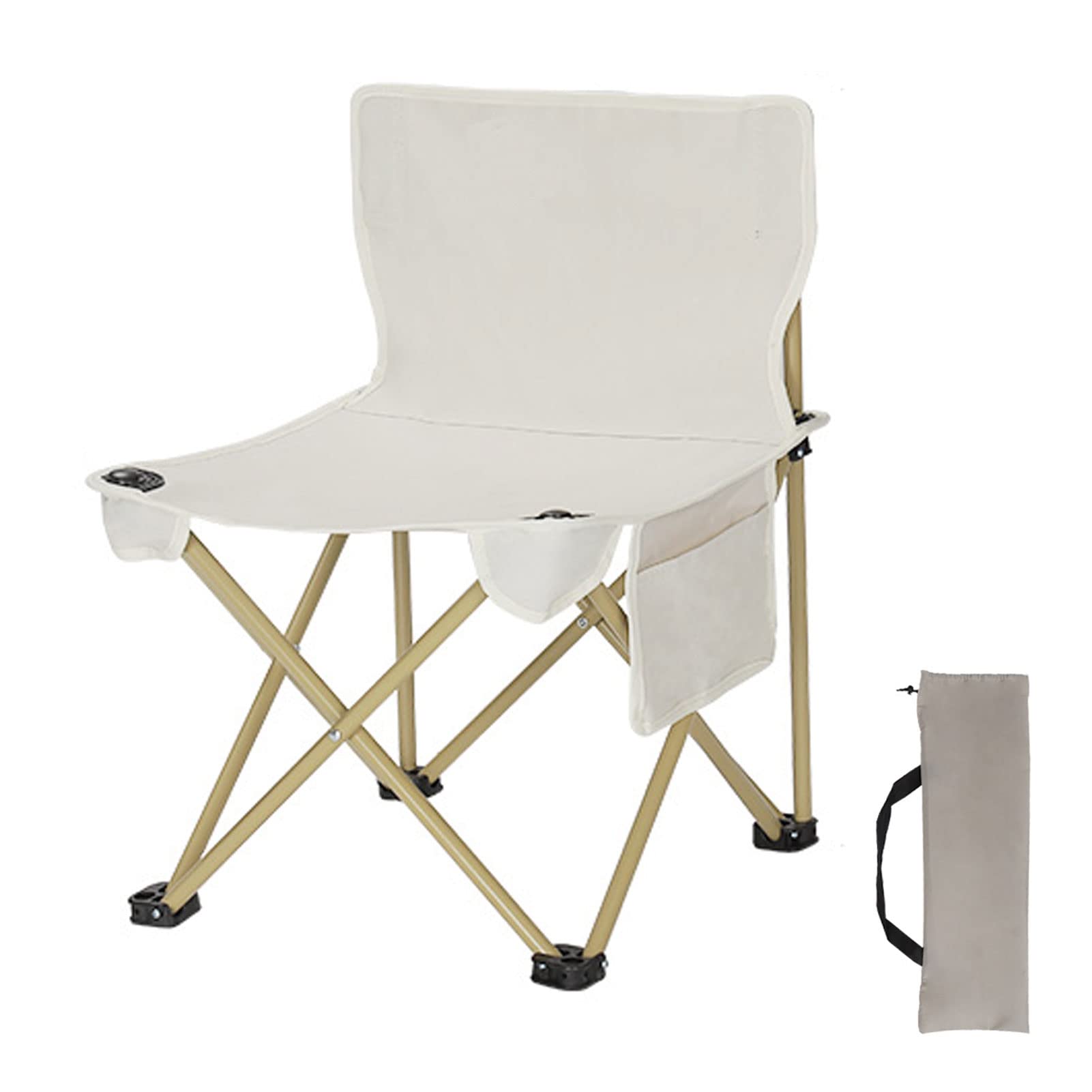 Portable Folding Camping Chair for Adults - Heavy Duty 200 lbs Capacity, Compact & Lightweight with Storage Pocket - Perfect for Camping, Beach, Poolside, Lawn, Backyard & Outdoor Events