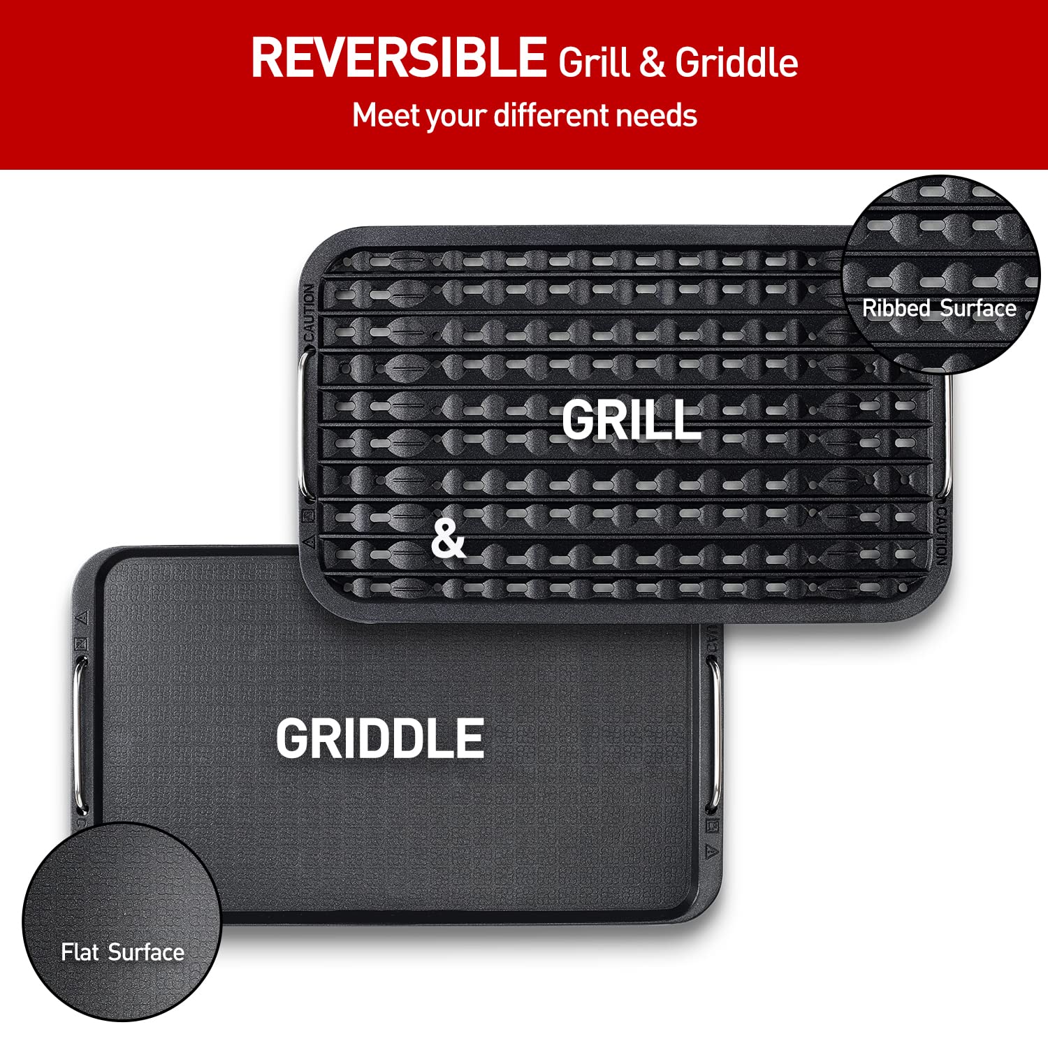 Techwood 1500W Electric Smokeless Indoor Grill - Korean BBQ Tabletop Grill with Tempered Glass Lid, Removable Grill & Griddle Plates, Drip Tray - Perfect for Home Cooking, Family Gatherings & Healthy Meals (Gray)