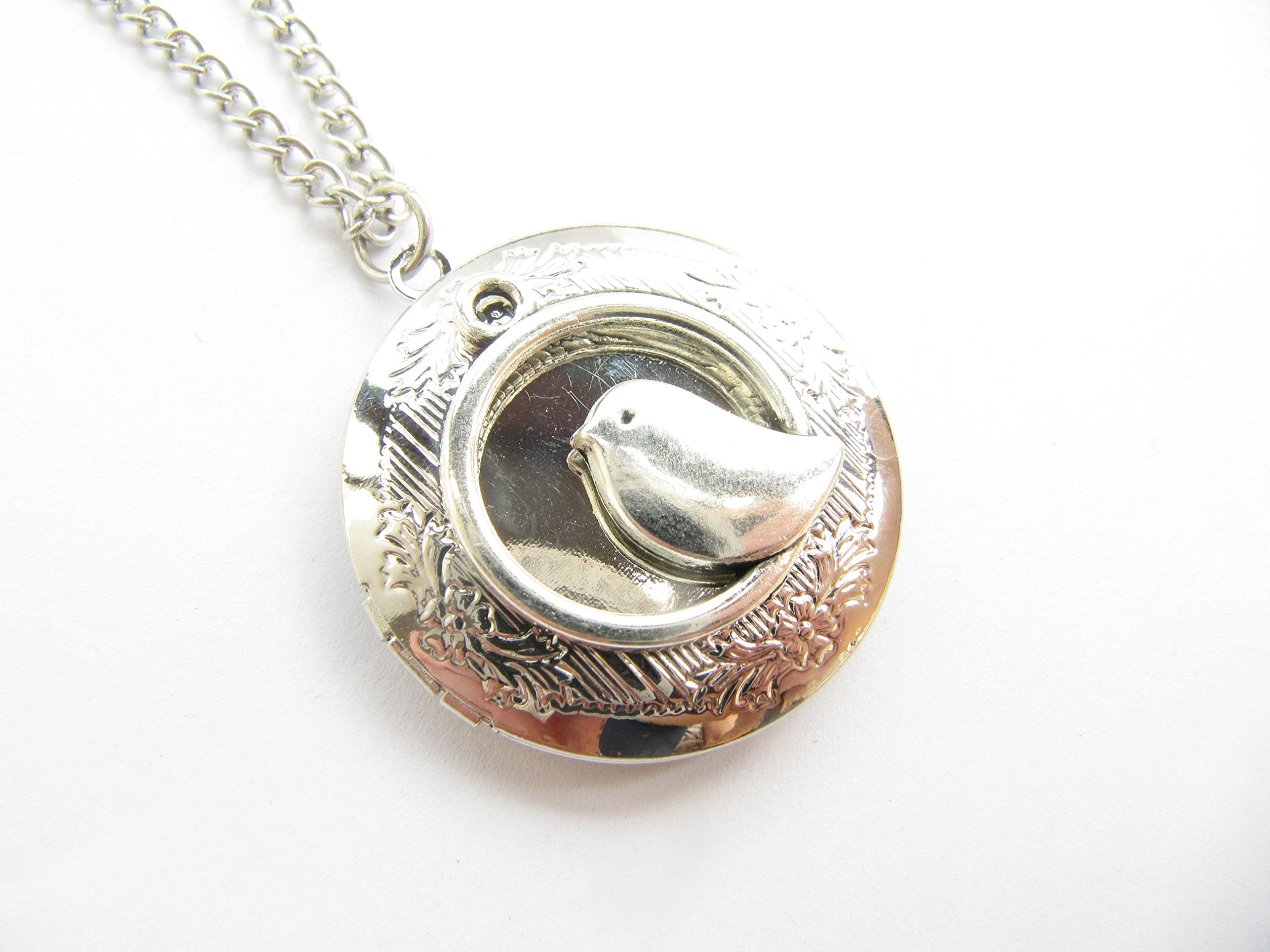 Silver Bird Locket Necklace - Woodland Jewelry Pendant for Bird Photography & Nature Lovers | Perfect Gift for Birdwatchers, Outdoor Enthusiasts & Nature-Inspired Fashion