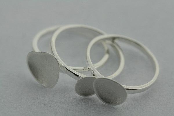 3 Stack Concave Ring - Trendy Minimalist Stackable Rings for Women - Perfect for Layering, Everyday Wear & Special Occasions