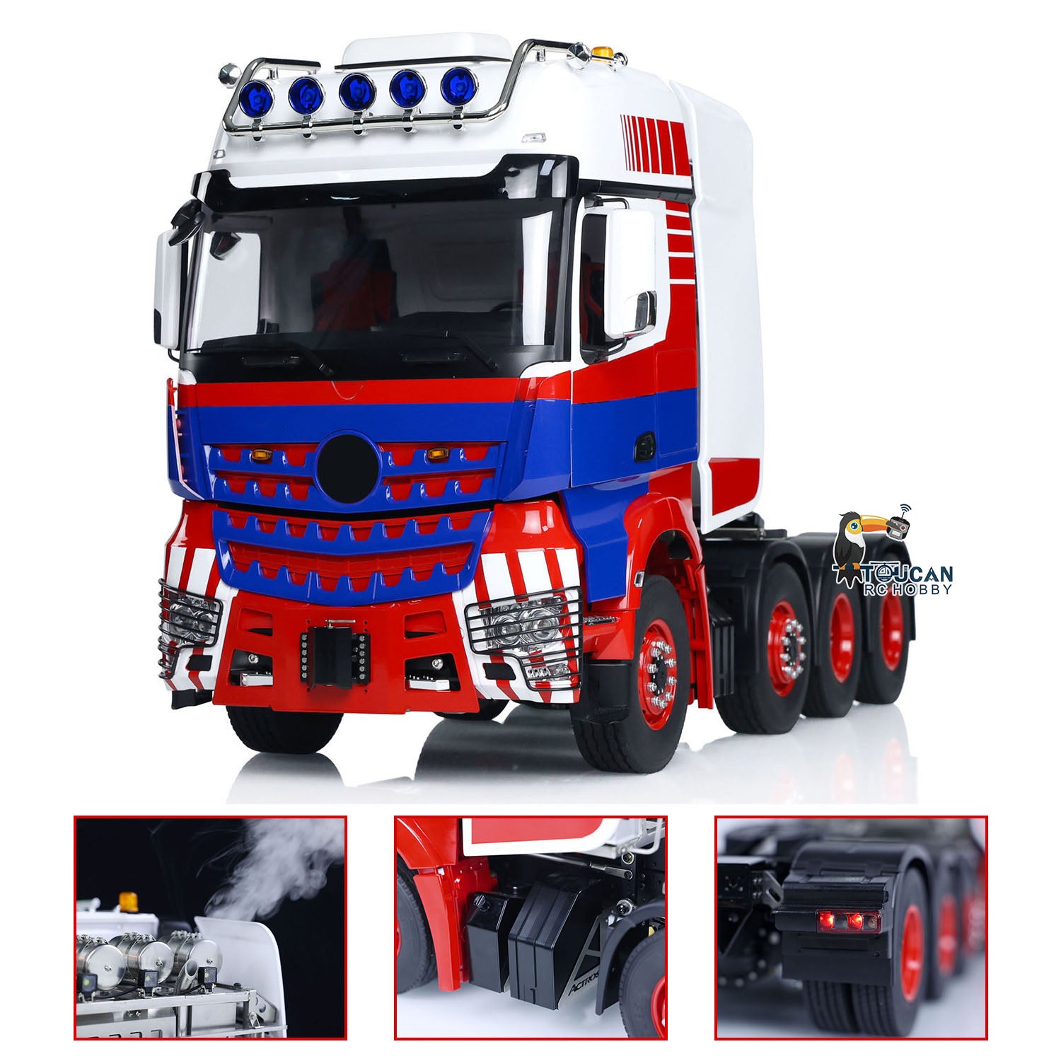 1/14 Scale 8x8 LESU RC Tractor Truck - Remote Control Construction Vehicle with Metal Chassis, Smoke & Sound Effects - DIY Electric Toy Car for Adults (Model 1851 3363) - Perfect for Construction Site Play, Off-Road Adventures & RC Hobby Enthusiasts