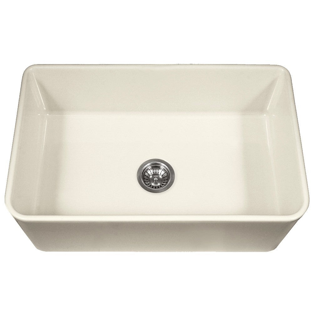 Houzer PTG 4300 Platus Series 33-Inch Apron Front Fireclay Single Bowl Kitchen Sink - Durable Farmhouse Sink for Modern & Rustic Kitchens, Perfect for Cooking & Entertaining