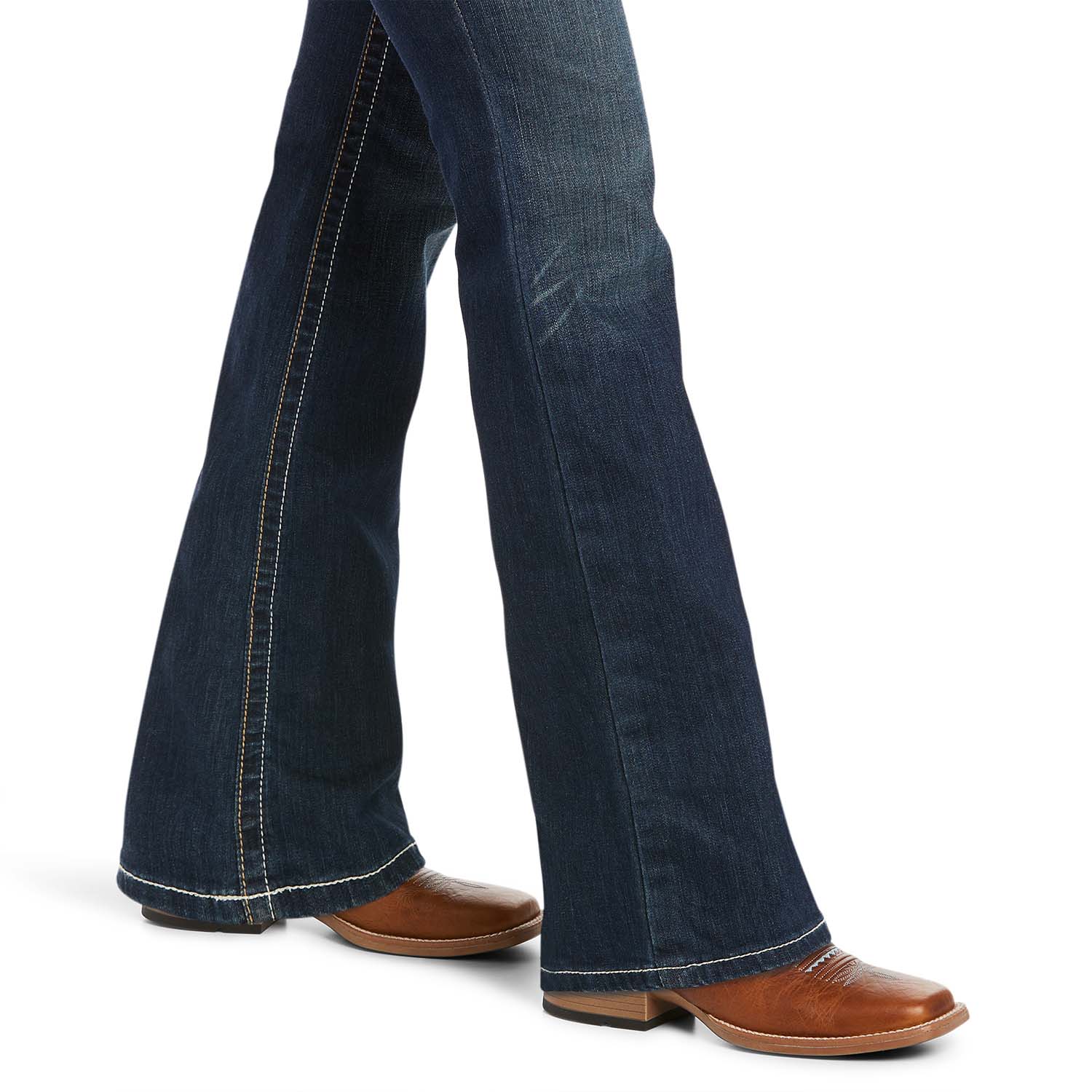 Ariat Women's Mid Rise Stretch Whipstitch Boot Cut Jeans - Comfortable Western Denim Pants for Riding, Work & Casual Wear