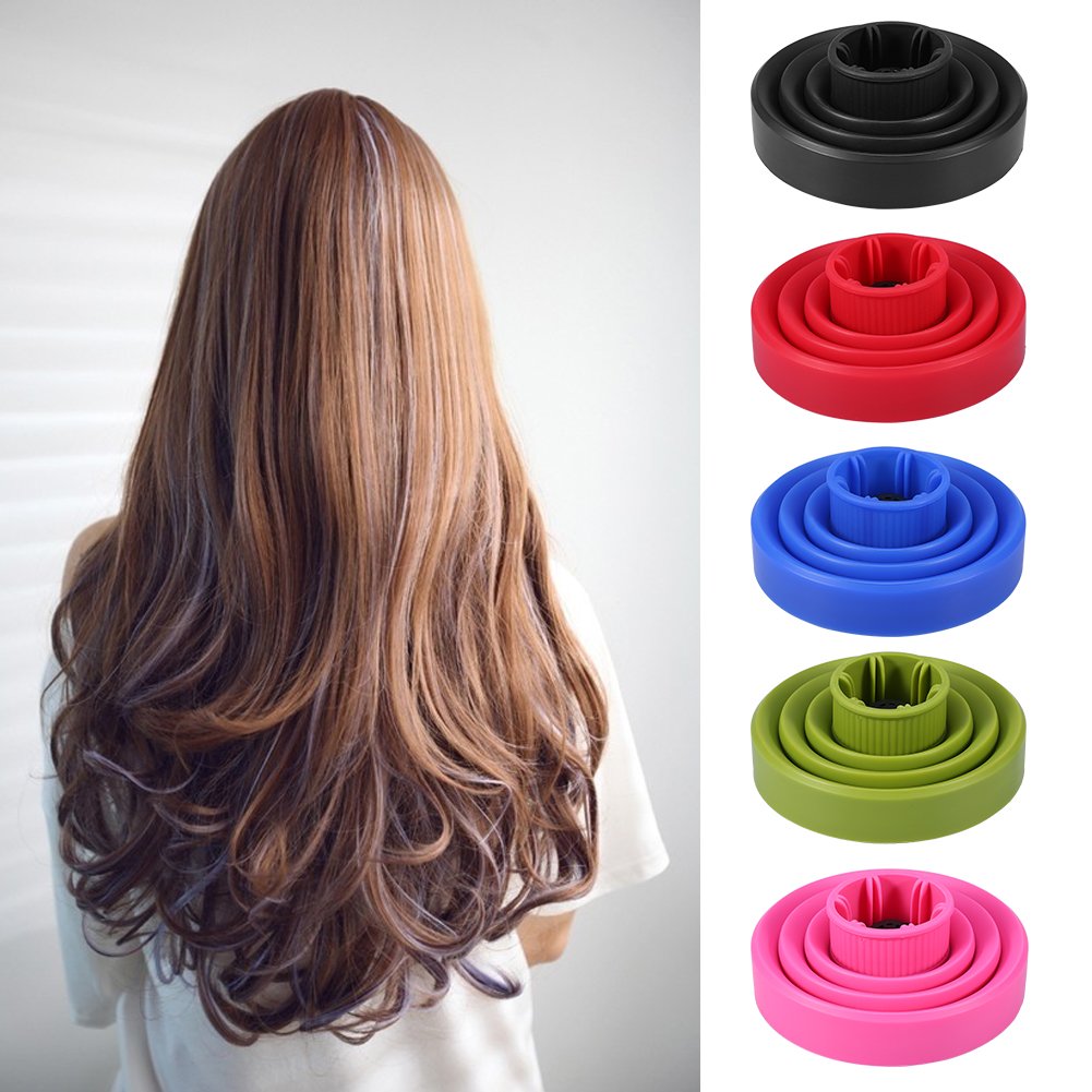 Professional Silicone Hair Dryer Diffuser Attachment - Collapsible & Folding Blow Dryer Cover for Wavy & Thick Hair - Perfect for Home, Salon & Barbershop Styling - Enhances Curls & Reduces Frizz for Healthy Hair Care