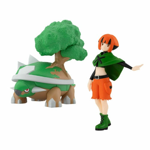 Premium Bandai Exclusive Pokemon Scale World 1/20 Gardenia & Torterra Figure - Collectible Anime Model for Display, Gifts & Pokemon Fans
