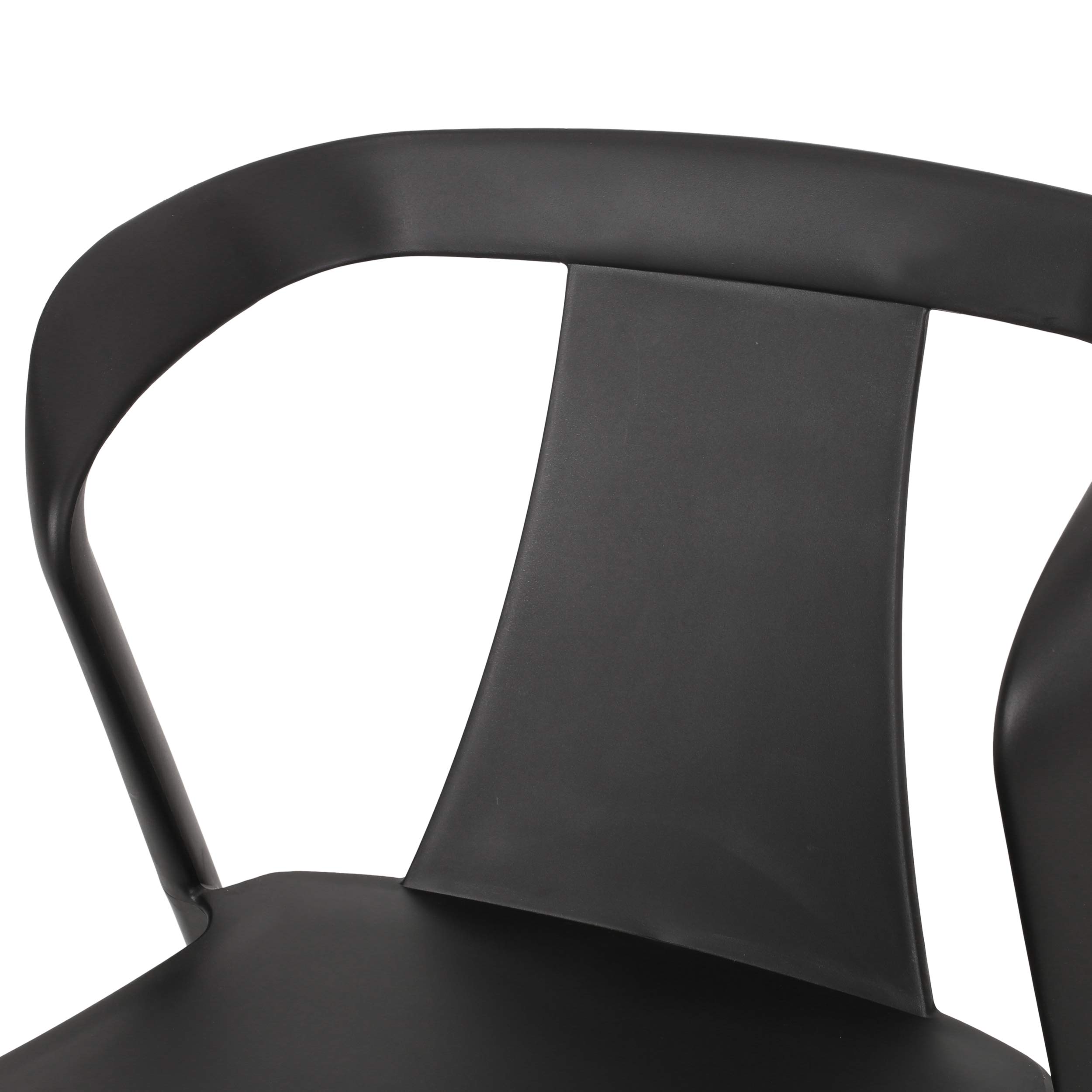 Christopher Knight Home Ianthe Outdoor Dining Chair Set of 4 - Weather-Resistant Black Patio Chairs for Backyard, Garden, and Poolside Dining