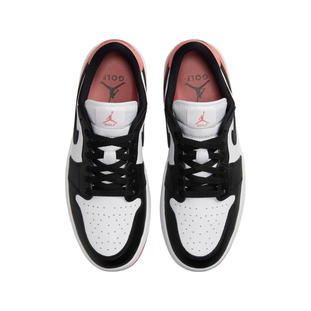 Air Jordan 1 Retro Low Golf Shoes - Rust Pink, White & Black - Men's Athletic Sneakers for Golf & Casual Wear