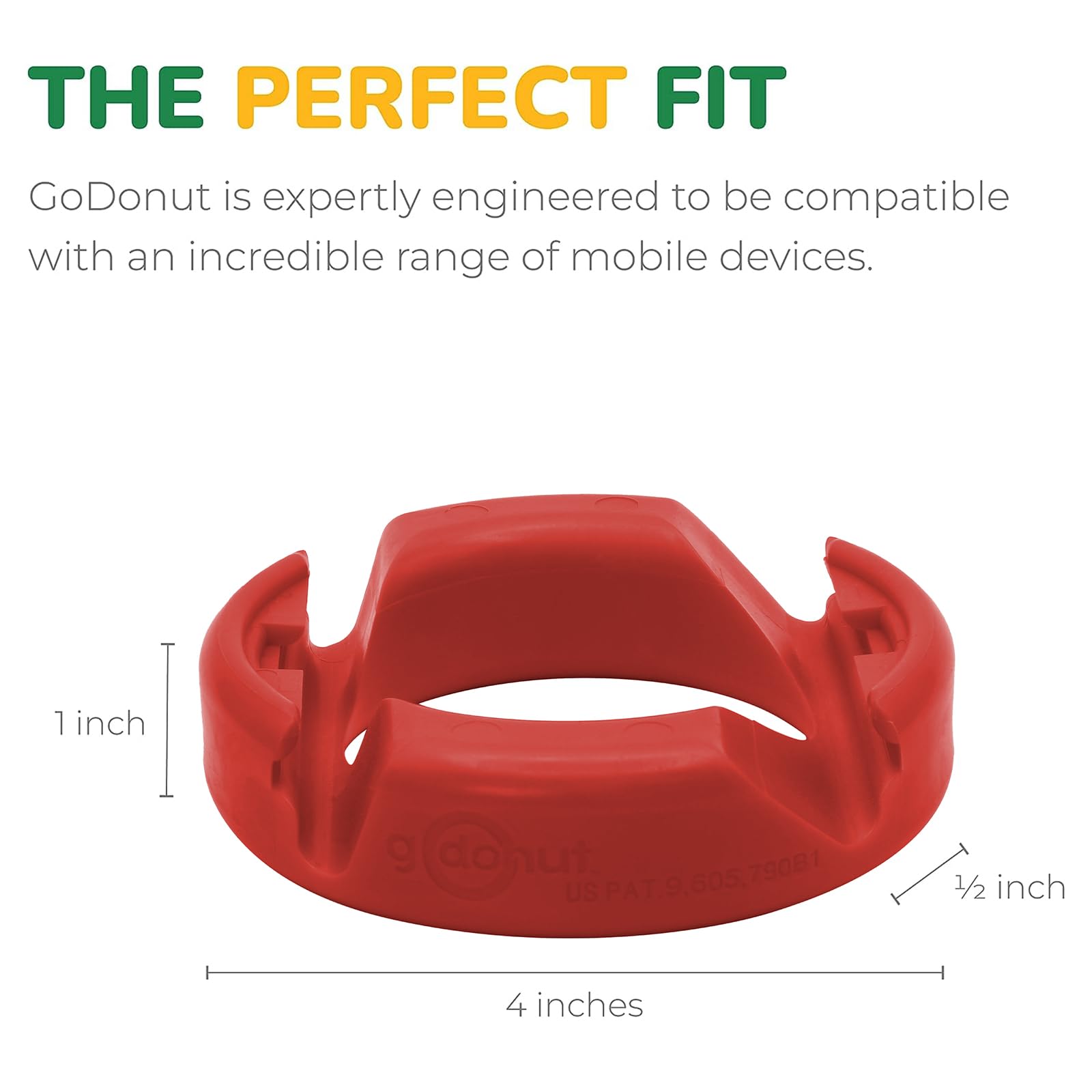 GoDonut Original Phone Stand & Tablet Holder - Universal Desk Organizer Compatible with iPhone 16/15/14 Pro Max, Android Smartphones & iPads (Red) - Perfect for Home Office, Video Calls, Cooking Recipes & Hands-Free Viewing