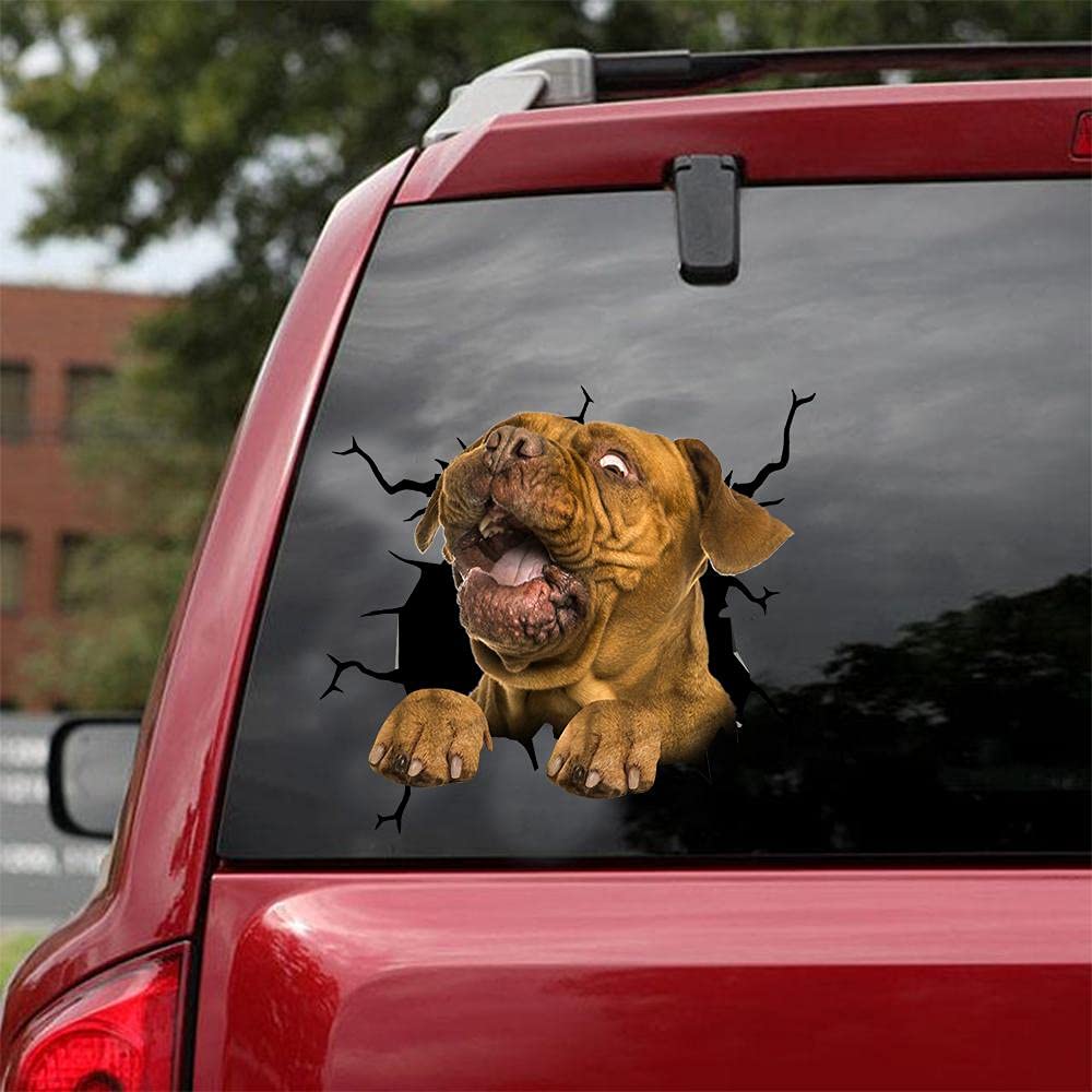Dogue de Bordeaux Car Decals - Pack of 2 Realistic Dog Stickers for Windows & Walls (8
