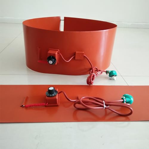 Electric Silicone Oil Drum Heater Belt - Adjustable Thermostat 30-150°C for 20L-200L Metal Barrels | Industrial Drum Heating Pad for Cold Weather Storage & Viscosity Control