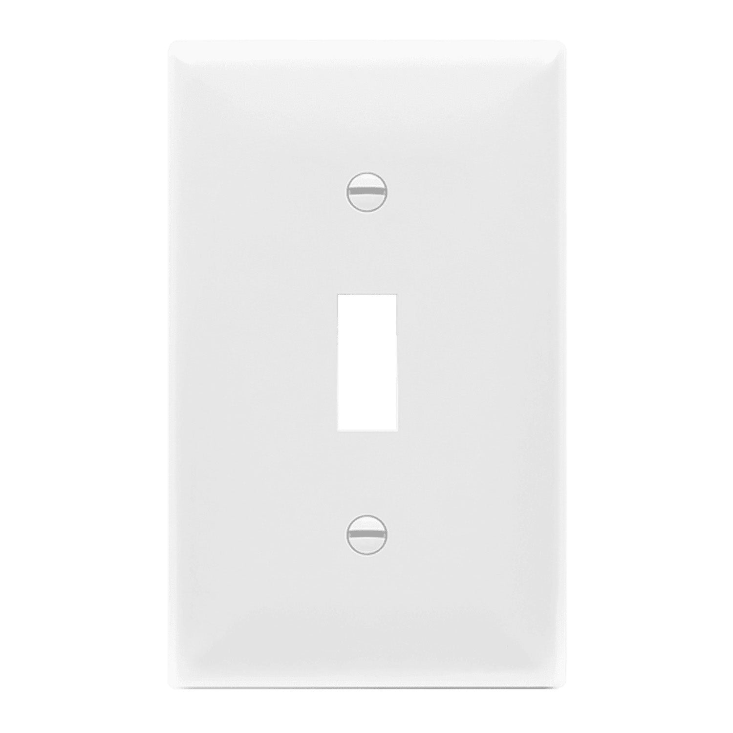 1 Gang Toggle Light Switch Cover Plate - White - Durable Electrical Wall Plate for Home, Office & Commercial Use