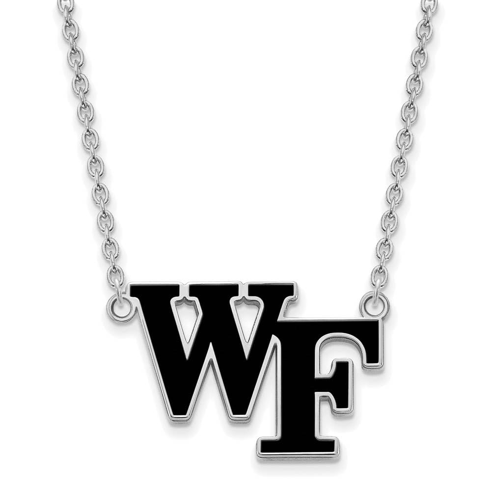 Wake Forest Large 3/4 Inch Enamel Pendant Necklace - Sterling Silver Jewelry for Women, Gift for Her, Birthday, Anniversary, Valentine's Day