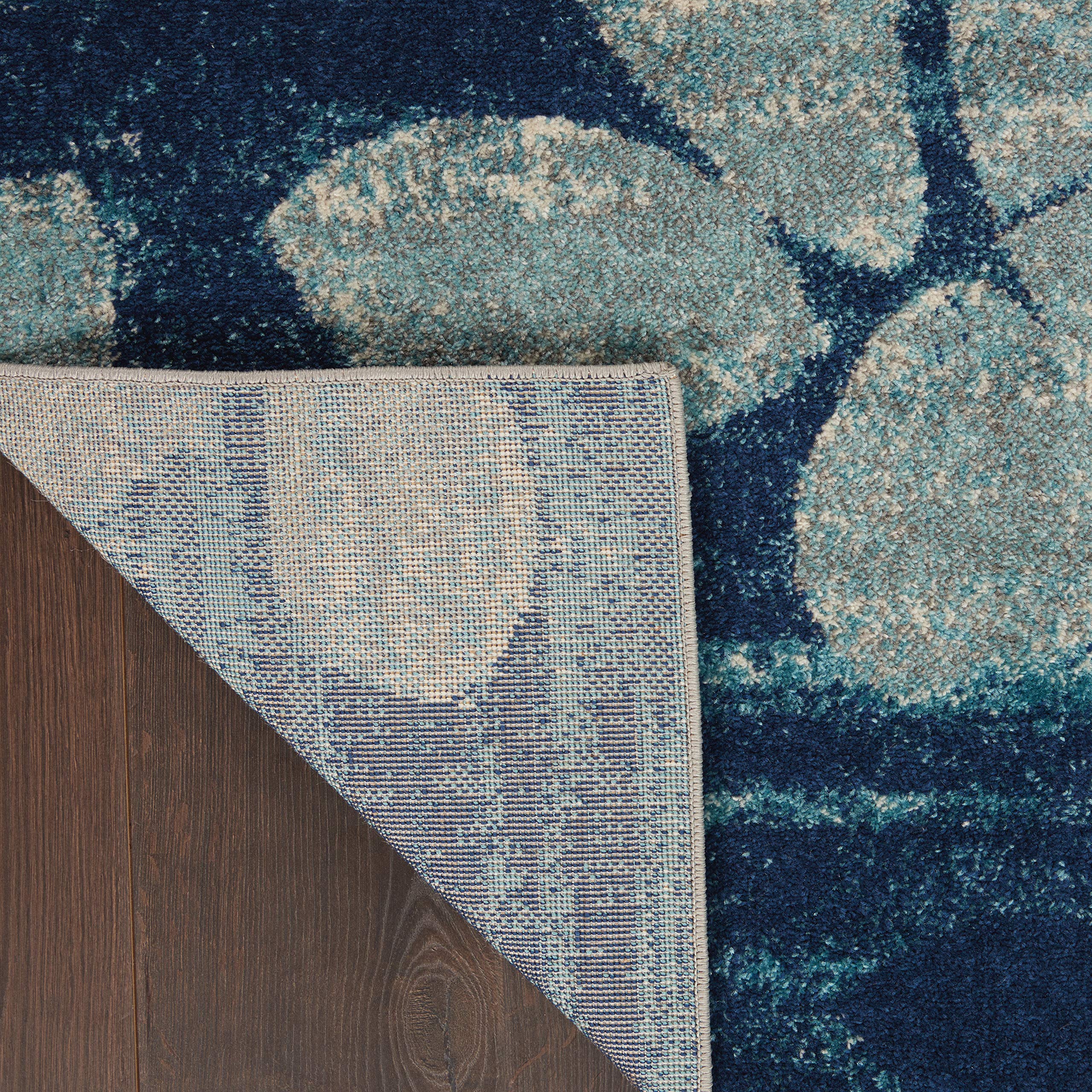 Nourison Tranquil Floral Navy/Light Blue 6' x 9' Area Rug - Non-Shedding, Easy to Clean, Soft & Durable - Perfect for Bedroom, Living Room, Dining Room & Kitchen Decor (6x9)
