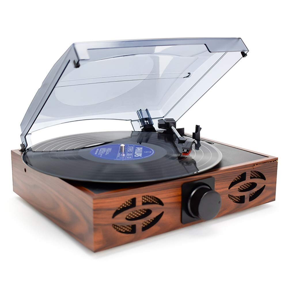 WSMLA Wireless Portable Record Player with Built-in Stereo Speakers - 3-Speed Belt-Drive Turntable for Vinyl Records | Perfect for Home, Office & Retro Music Lovers