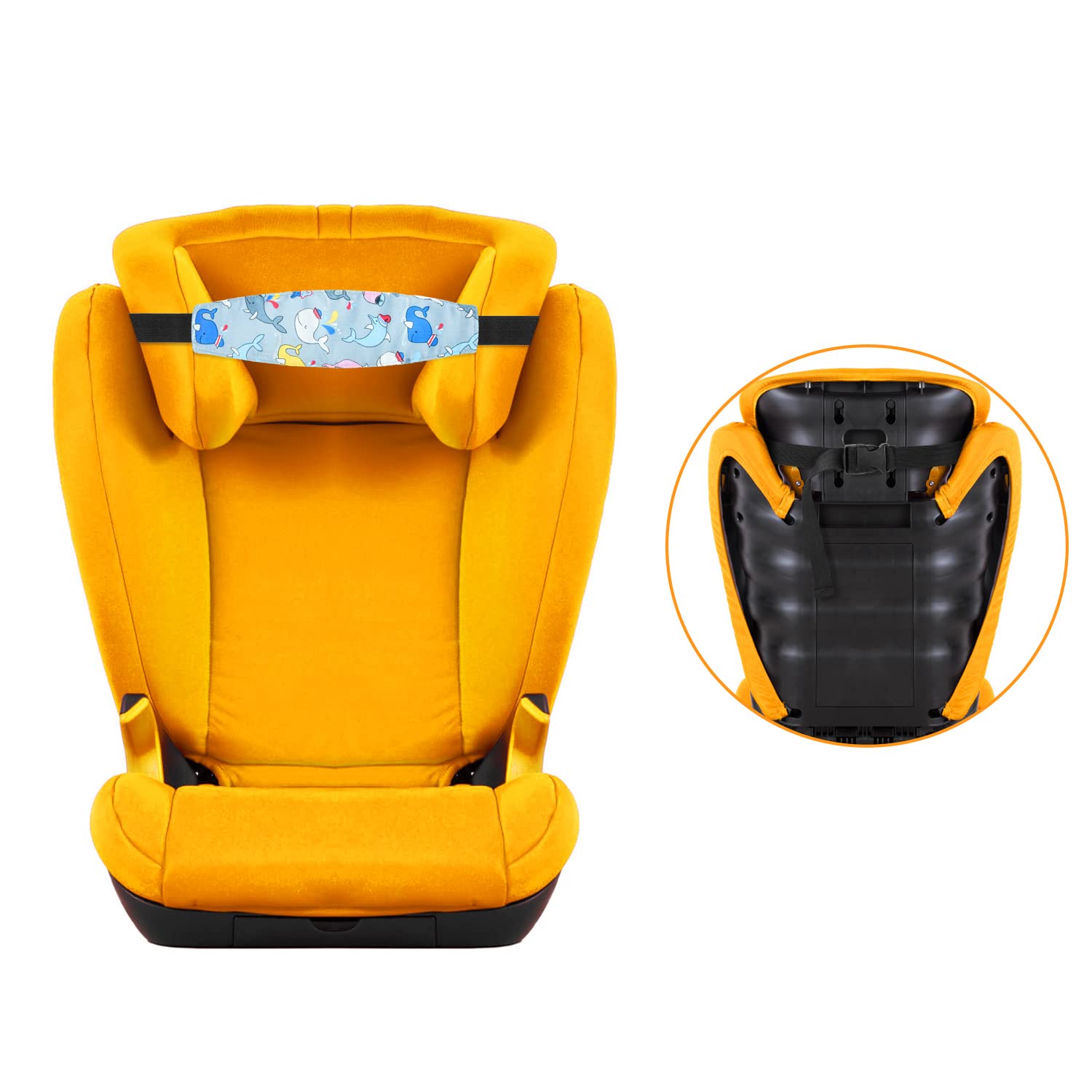 Baby Car Seat Head Support Pillow - Soft Strap Headrest for Toddler & Infant Safety - Car Seat & Stroller Neck Relief - Slumber Sling Sleep Positioner (Blue Owl, 1 Pack) - Perfect for Road Trips & Airplane Travel with Kids