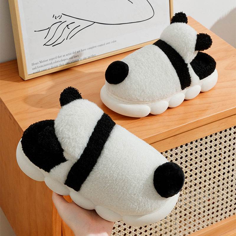 Adorable Panda Plush Slippers for Women & Men - Cozy Indoor House Shoes with Non-Slip Sole - Perfect for Winter, Home, Lounge & Gift Giving