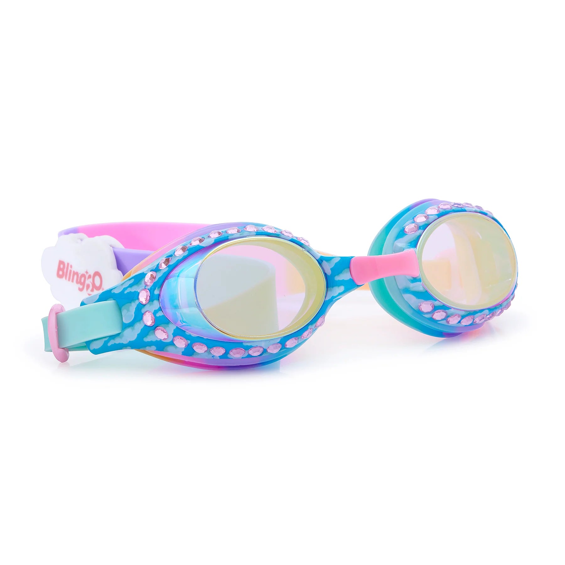 Bling2o Kids Swim Goggles - Anti-Fog UV Protection Swimming Goggles for Boys & Girls, Cloud Blue - Perfect for Pool, Beach & Summer Water Activities
