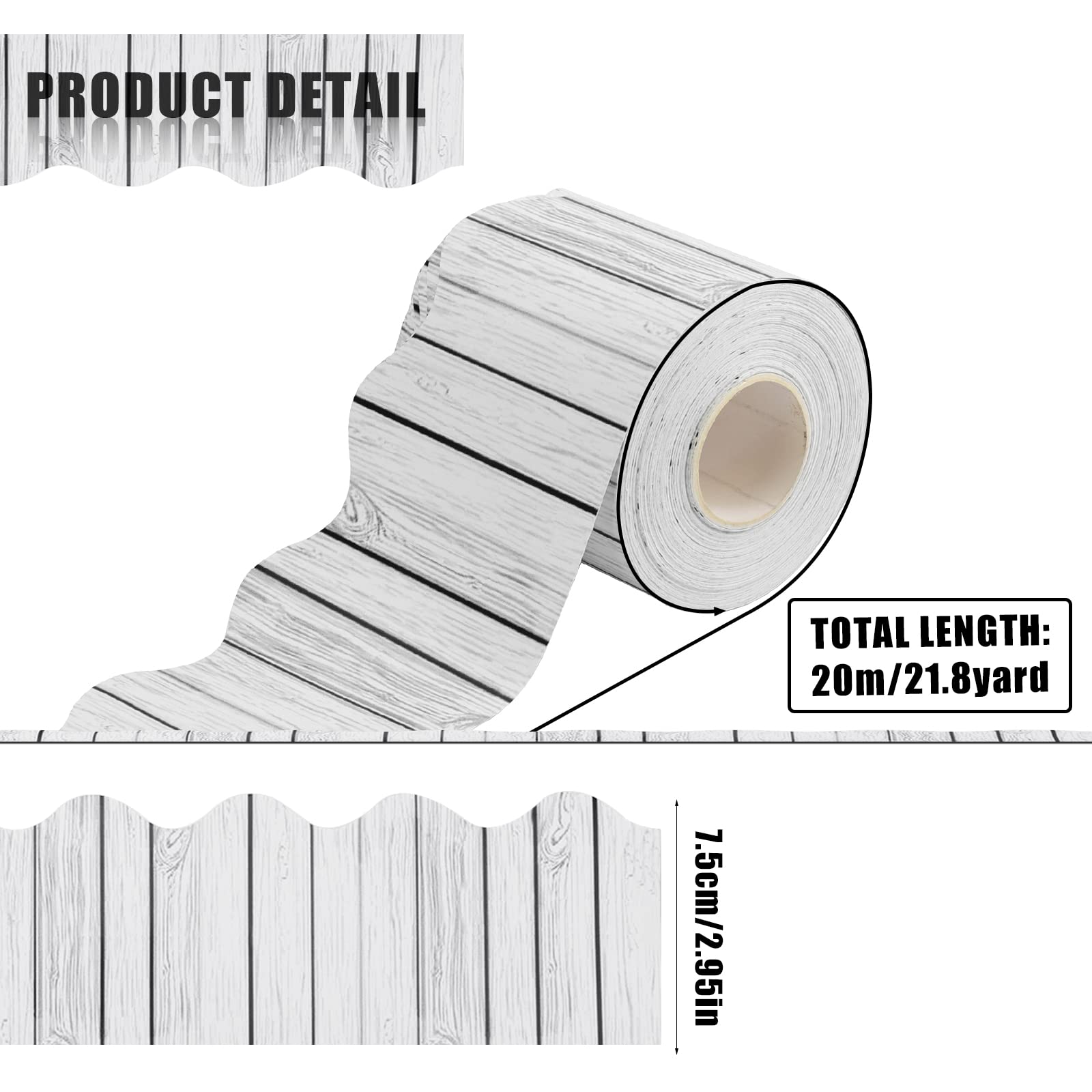 AIEX White Wood Bulletin Board Trim - 66ft/20m Classroom Border for School, Office & Chalkboard Decor | Perfect for Teachers & Students | Back-to-School, Bulletin Board & Blackboard Decoration