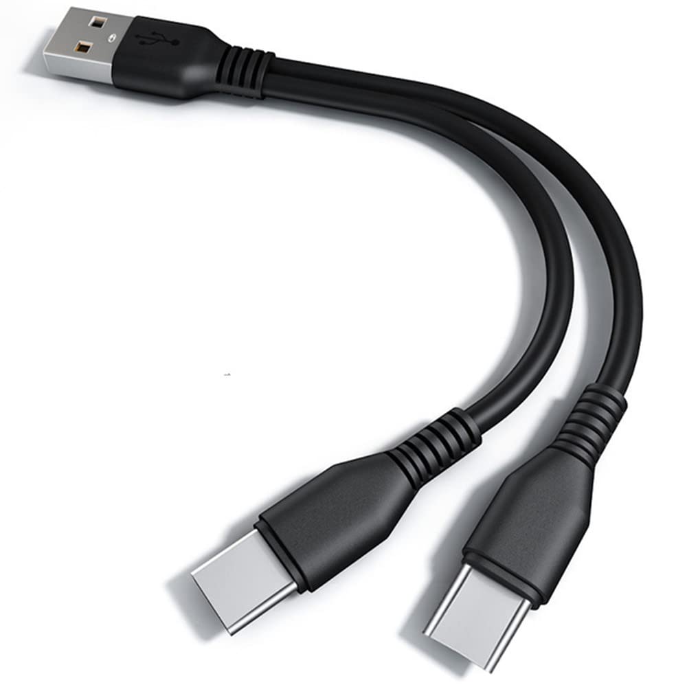 2 in 1 USB C Splitter Cable - USB A to USB C & USB C Charging Cord (8 Inch) - Fast Charging for Phones, Tablets, Laptops - Perfect for Travel, Office & Home Use