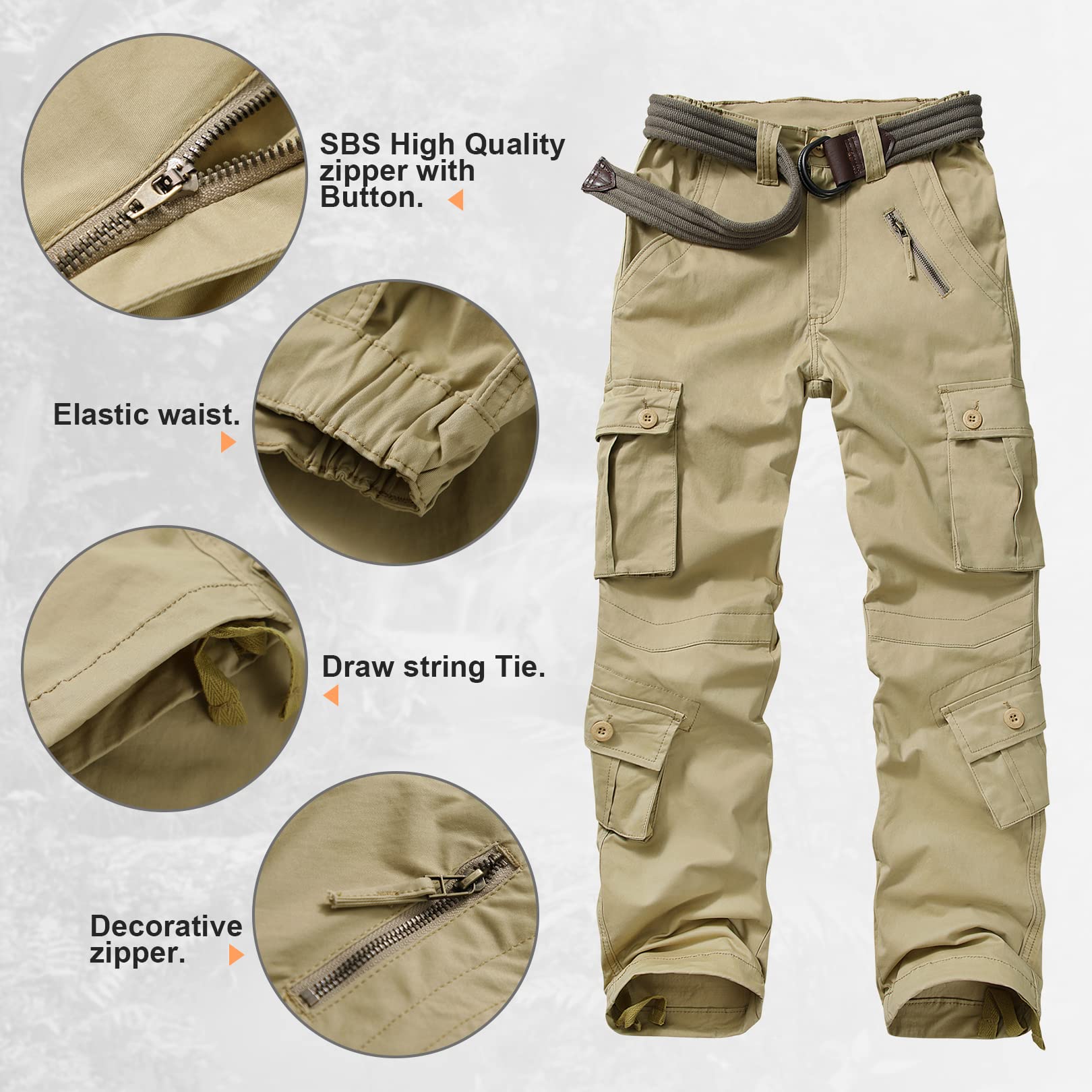 Alfiudad Women's Cargo Pants with Multiple Pockets - Casual Military Tactical Hiking Work Pants for Outdoor Adventures, Hiking & Everyday Wear