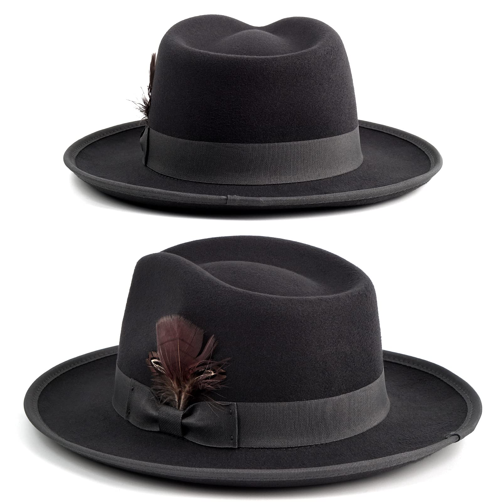 Stylish FADACHY Fedora Hat for Men & Women - Wide Brim Felt Dress Hat, Panama Trilby Hat - Perfect for Outdoor Events, Weddings & Fashion Accessories