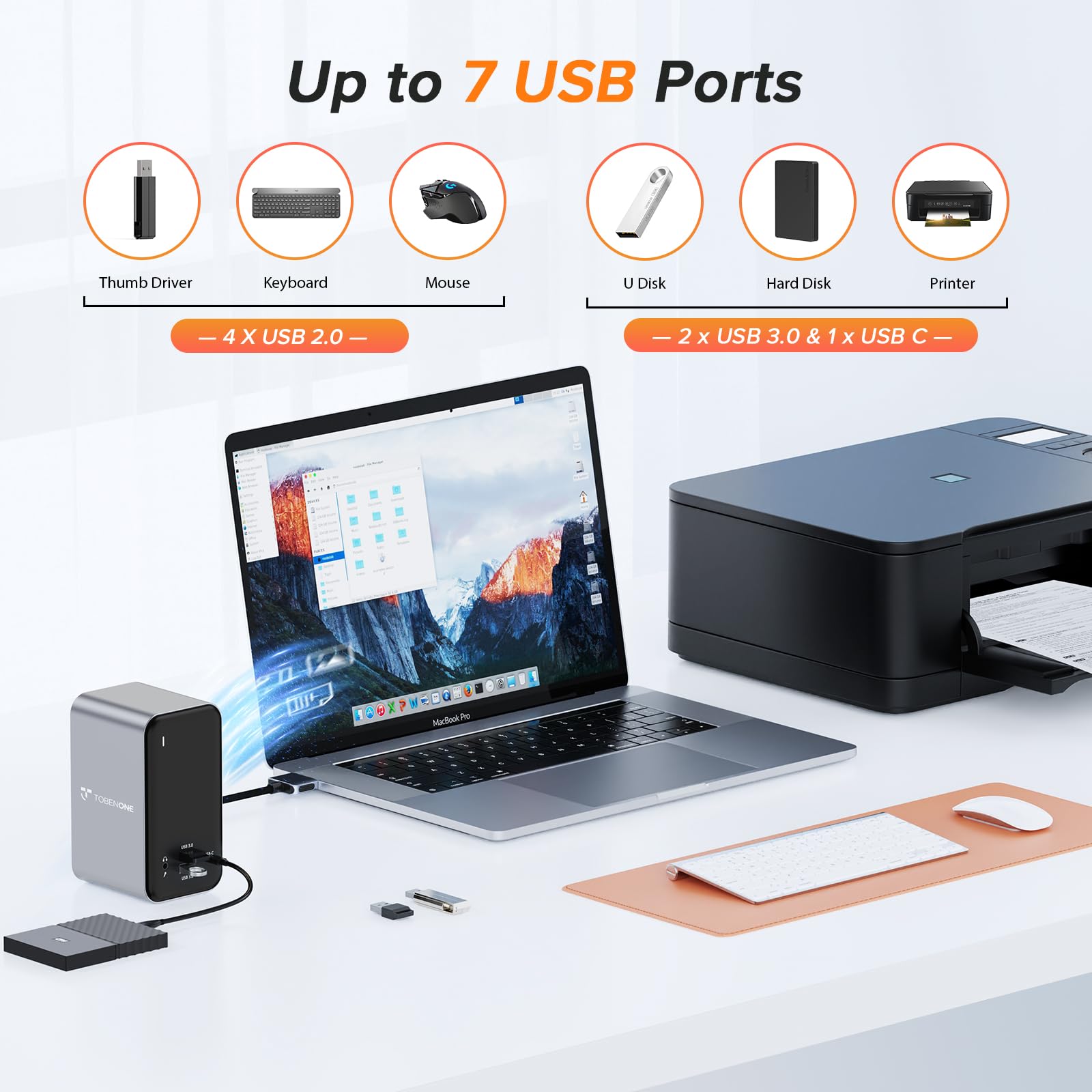 Premium USB C Docking Station for MacBook Pro - 13-in-2 Triple Display Laptop Hub with Dual 4K HDMI, VGA, PD3.0 Charging, 7 USB Ports, Ethernet & Audio | Perfect for Home Office, Remote Work & Multi-Monitor Setup