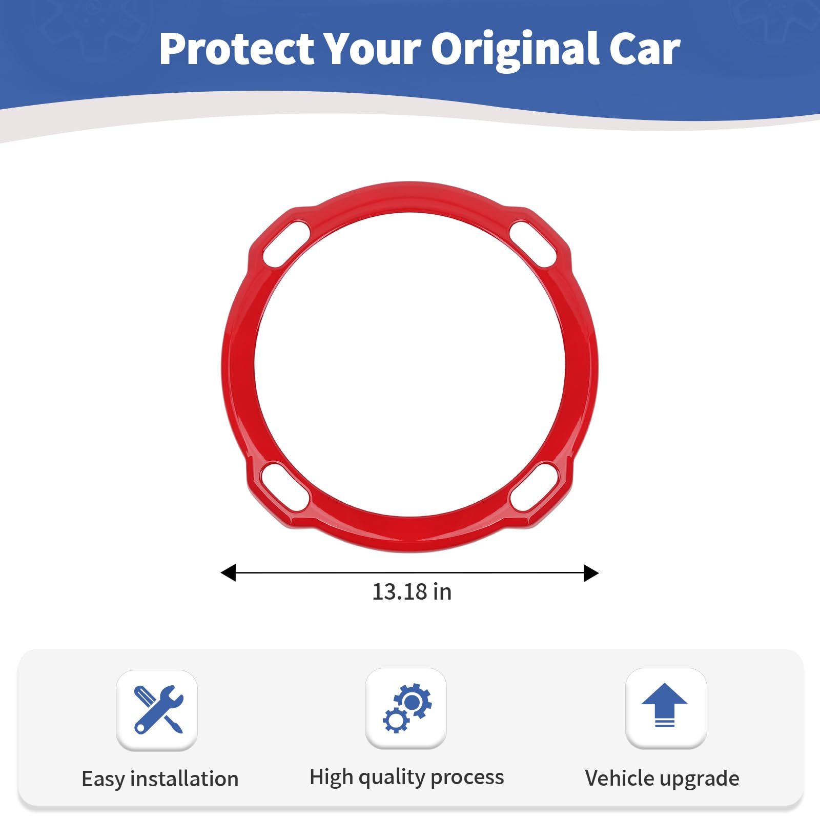 RT-TCZ Red Trunk Speaker Cover Trim Ring for Jeep Wrangler JL Rubicon 2018-2023 | Interior Accessories & Sound System Upgrade | Perfect for Off-Road Adventures & Car Audio Enthusiasts