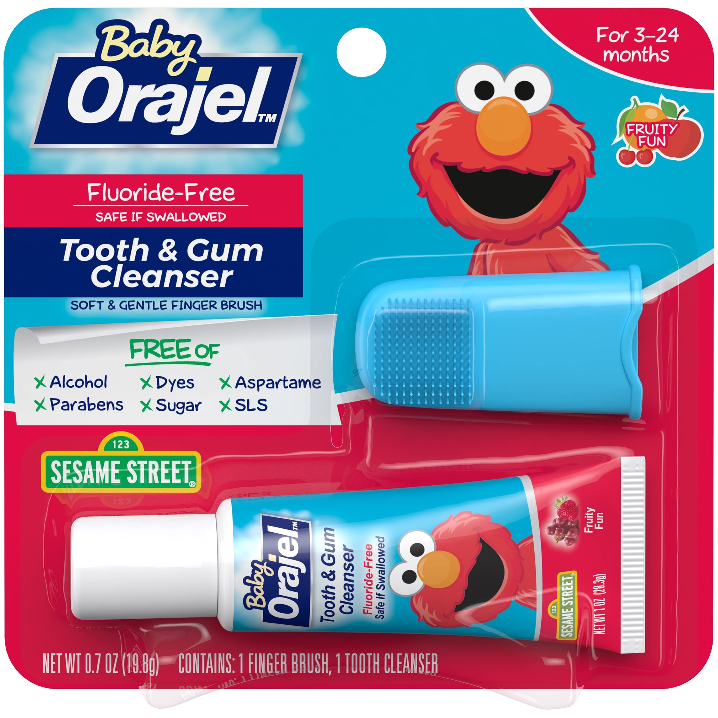 Baby Orajel Fluoride-Free Toothpaste - Natural Fruit Flavor for Infants & Toddlers (.7 Oz) | Safe & Gentle Teething Relief for Babies